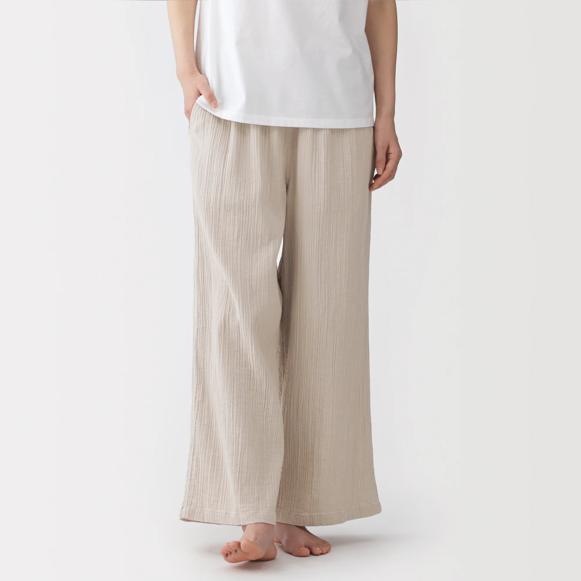 Crinkle Gauze Long Pants - Image 19