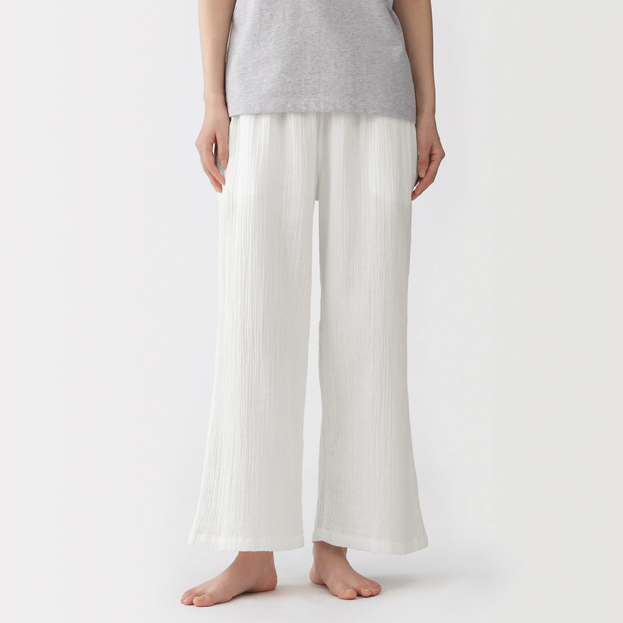 Crinkle Gauze Long Pants - Image 3
