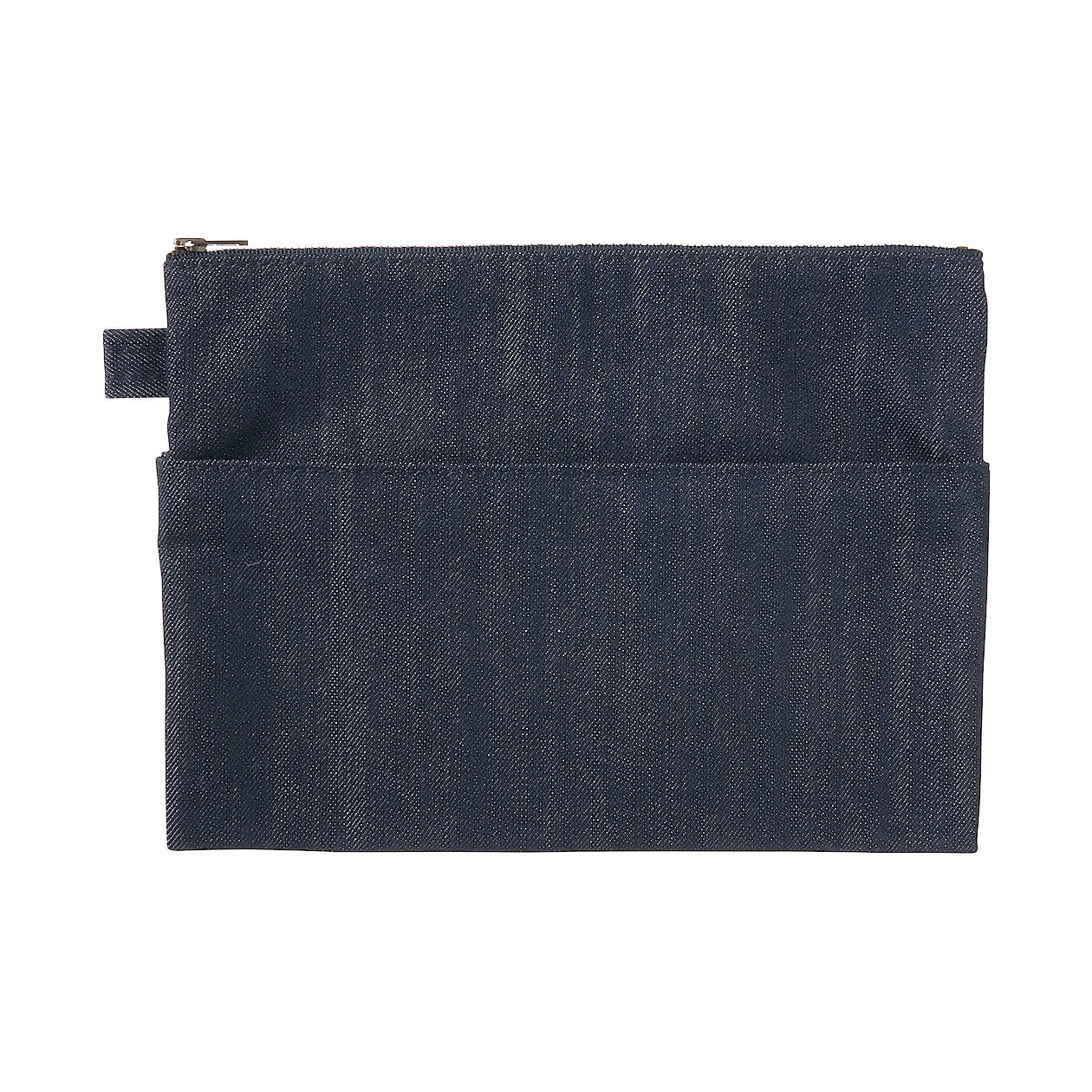 Denim Flat Pen Case with Gusset - Image 2