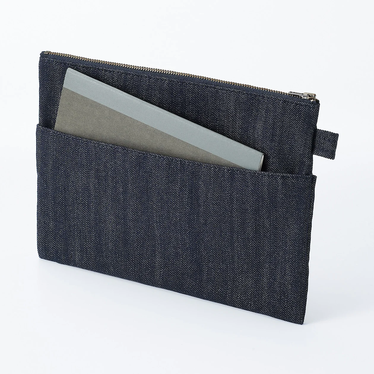 Denim Flat Pen Case with Gusset - Image 7