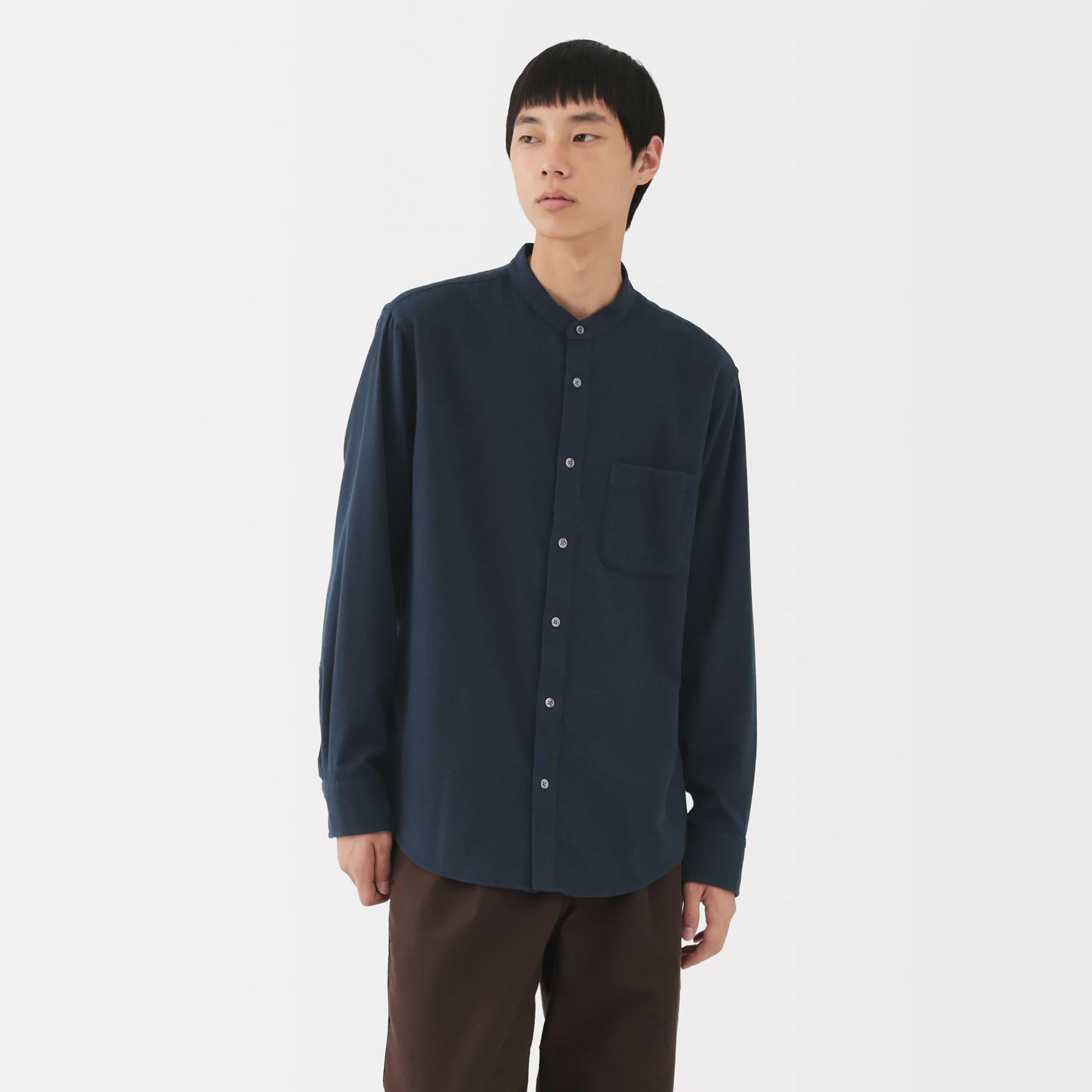 Flannel Stand Collar Shirt - Image 13