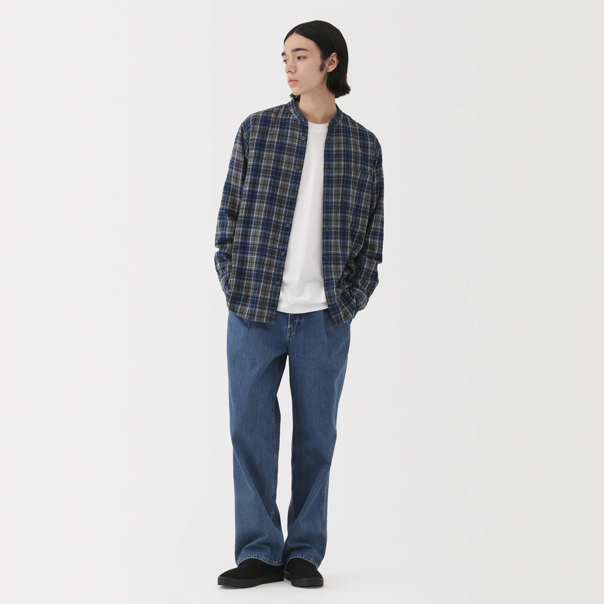 Flannel Stand Collar Shirt - Image 22