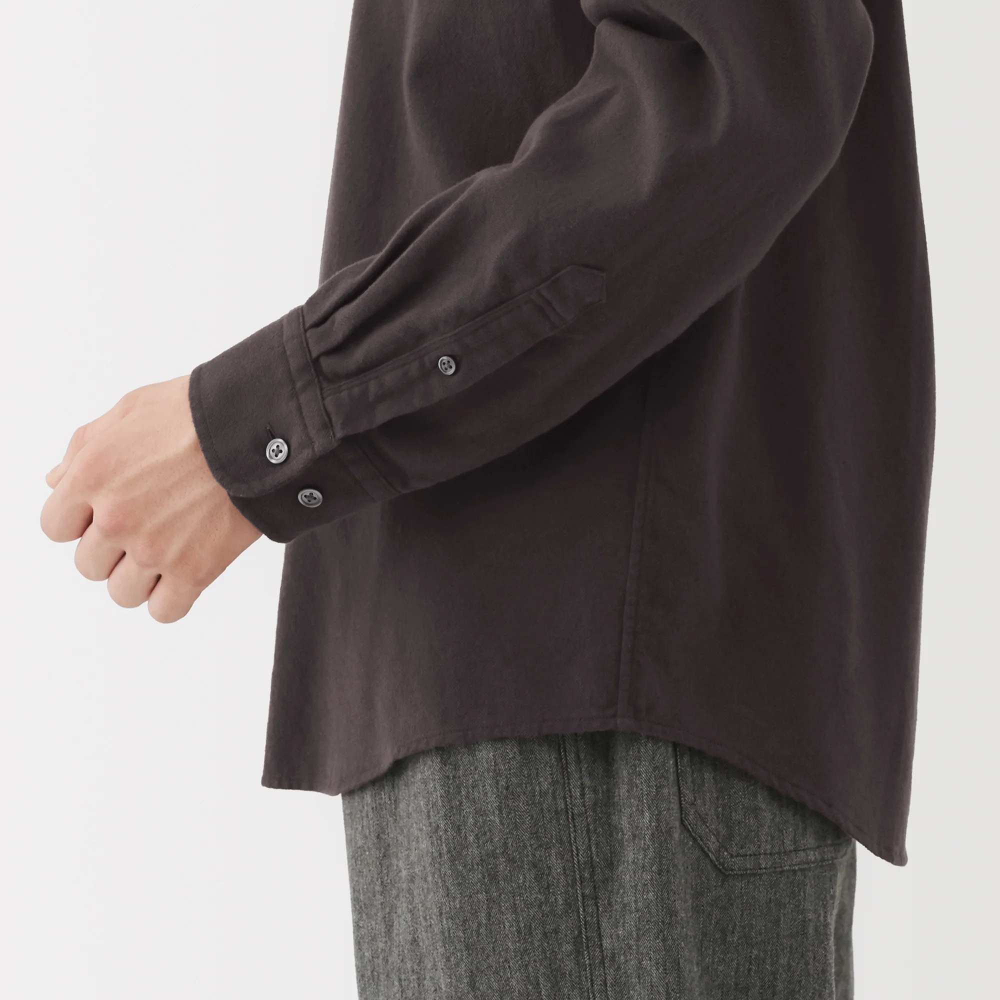 Flannel Stand Collar Shirt - Image 35