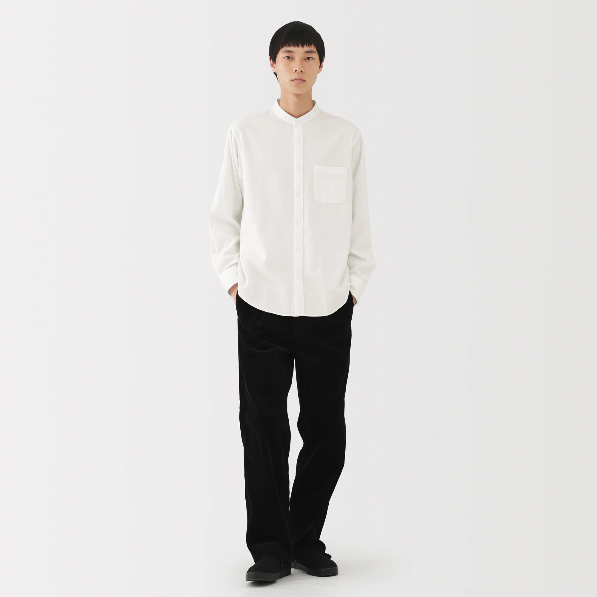 Flannel Stand Collar Shirt - Image 4