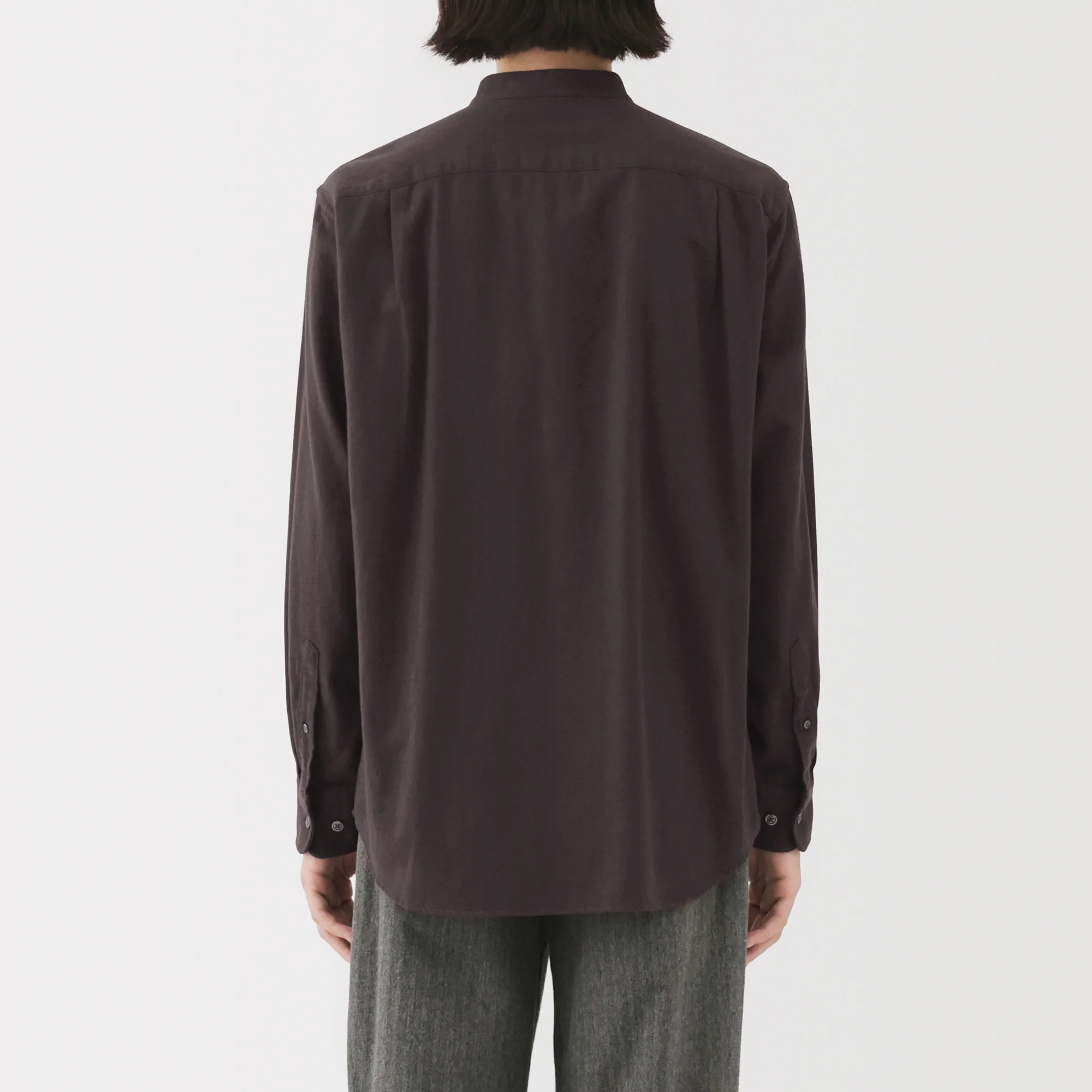 Flannel Stand Collar Shirt - Image 42