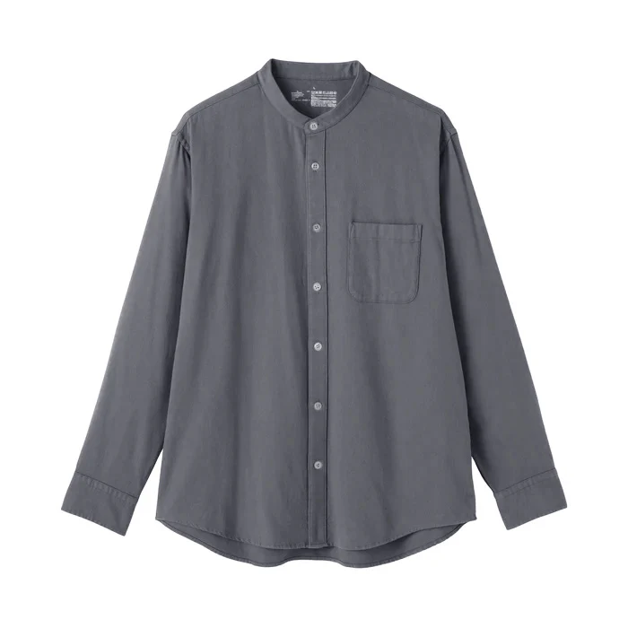 Flannel Stand Collar Shirt - Image 47