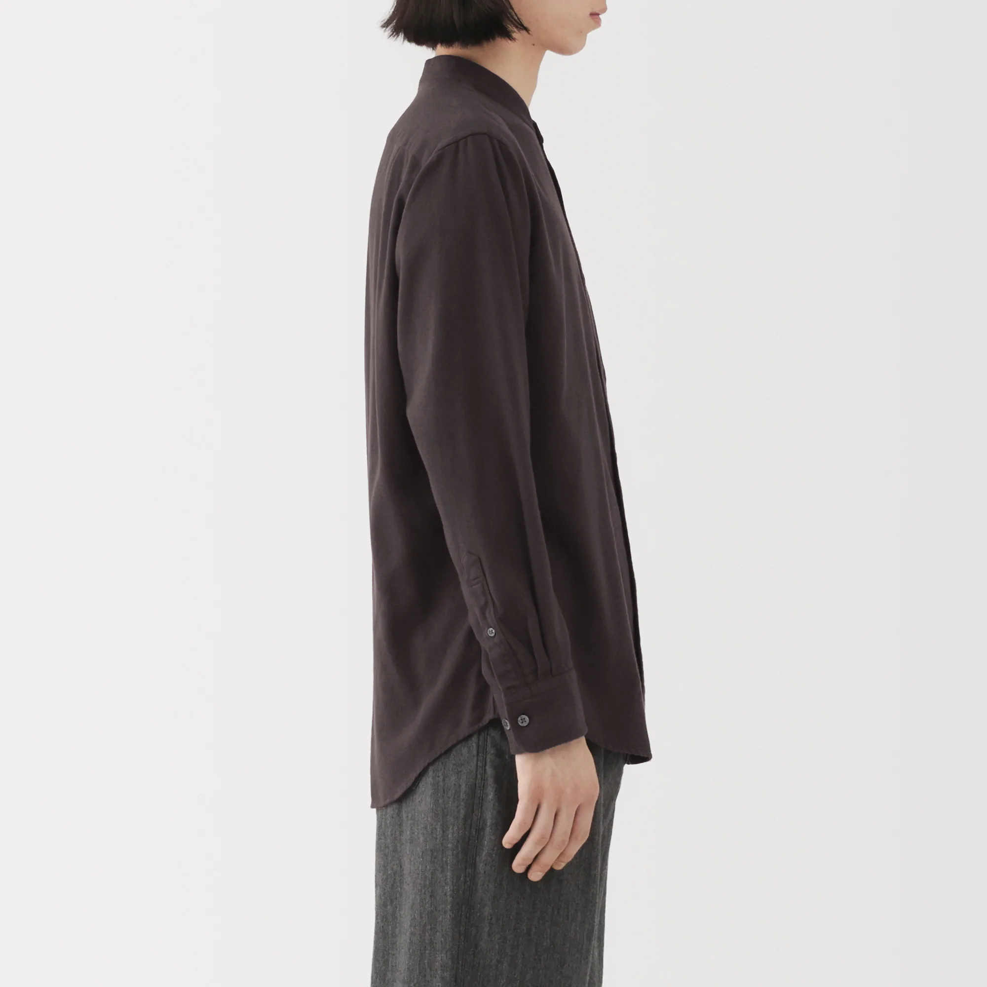 Flannel Stand Collar Shirt - Image 5