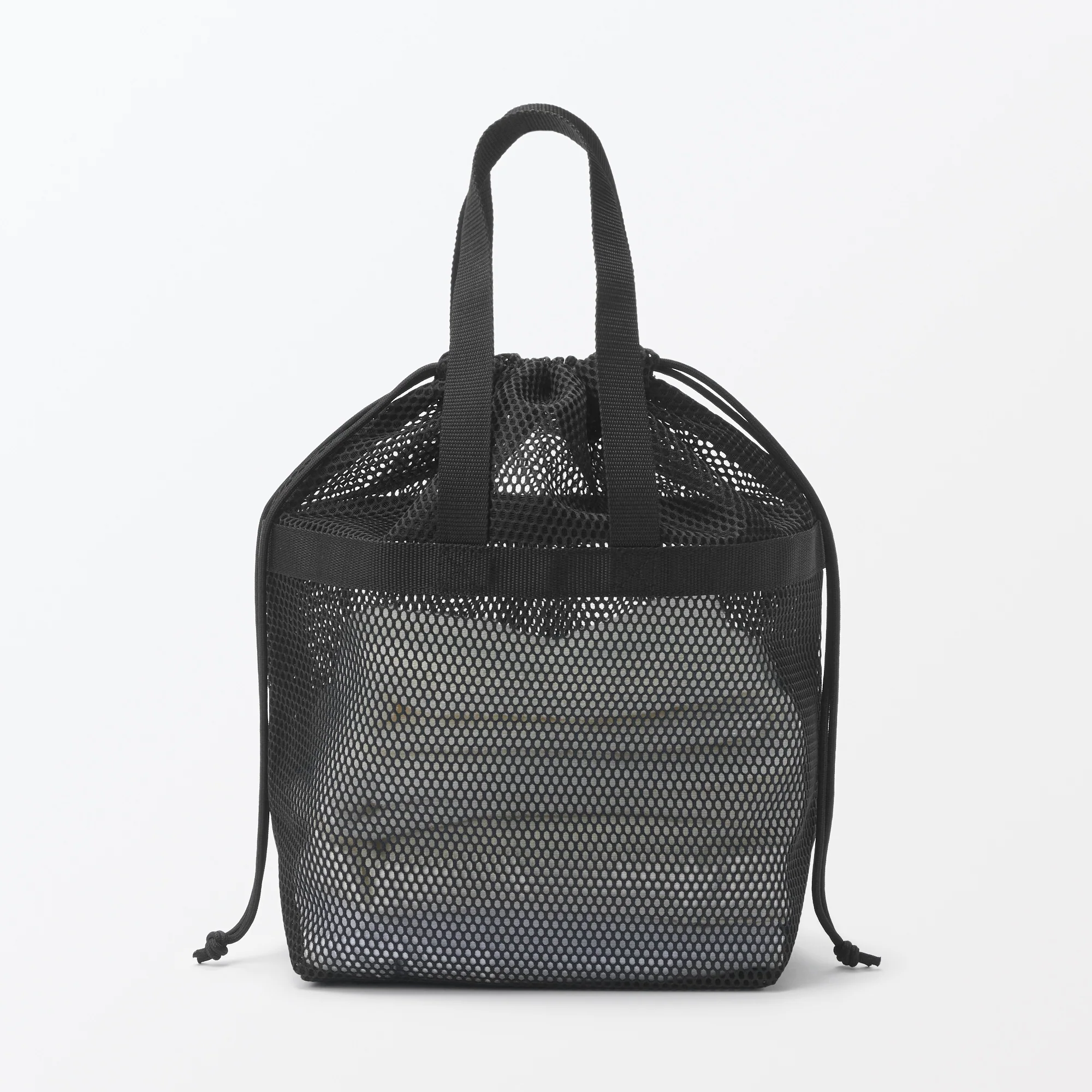 Gusset Mesh Drawstring Bag with Handle - Medium - Image 4