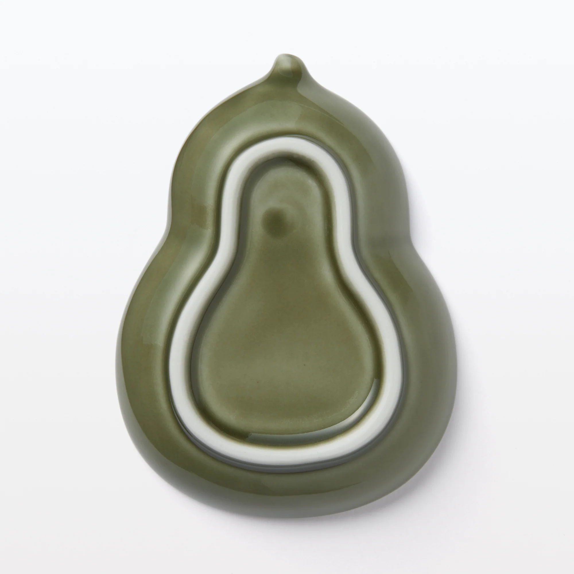 Hasami Ware Lucky Small Plate - Gourd - Pine Green - Image 4