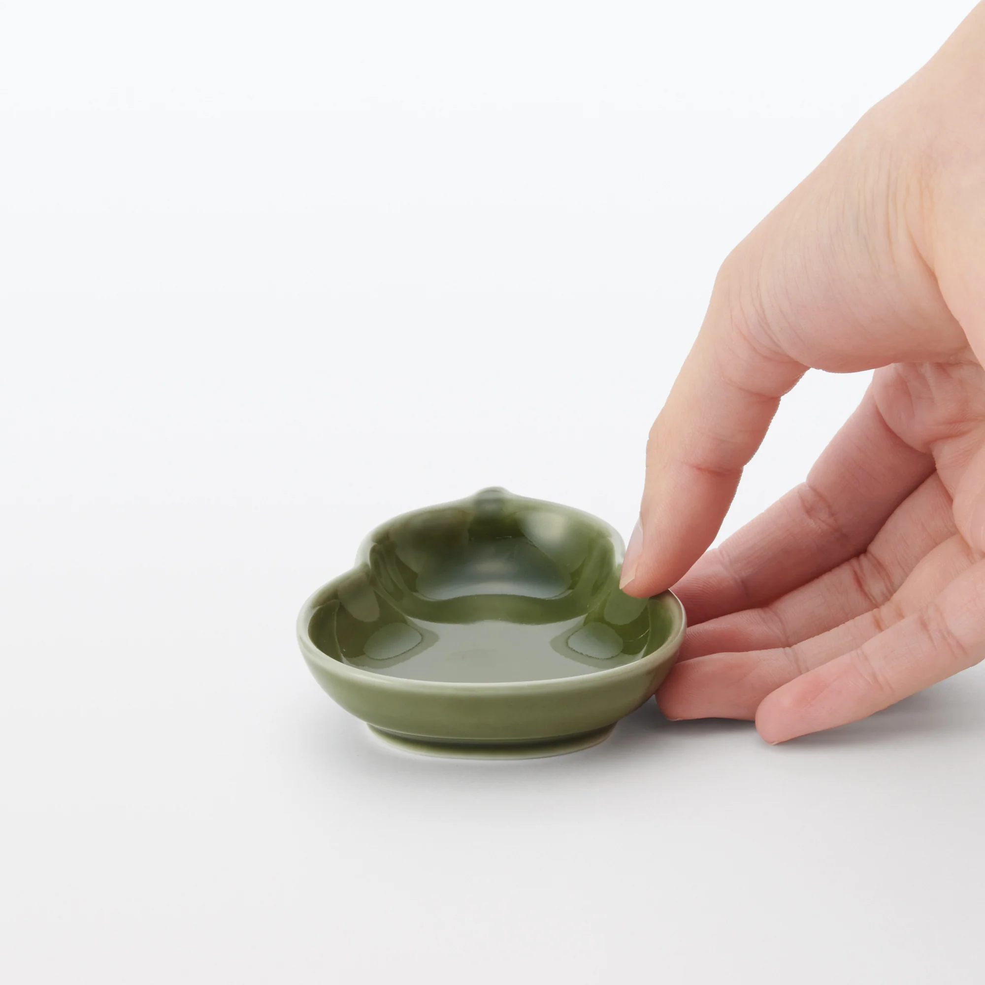 Hasami Ware Lucky Small Plate - Gourd - Pine Green - Image 6