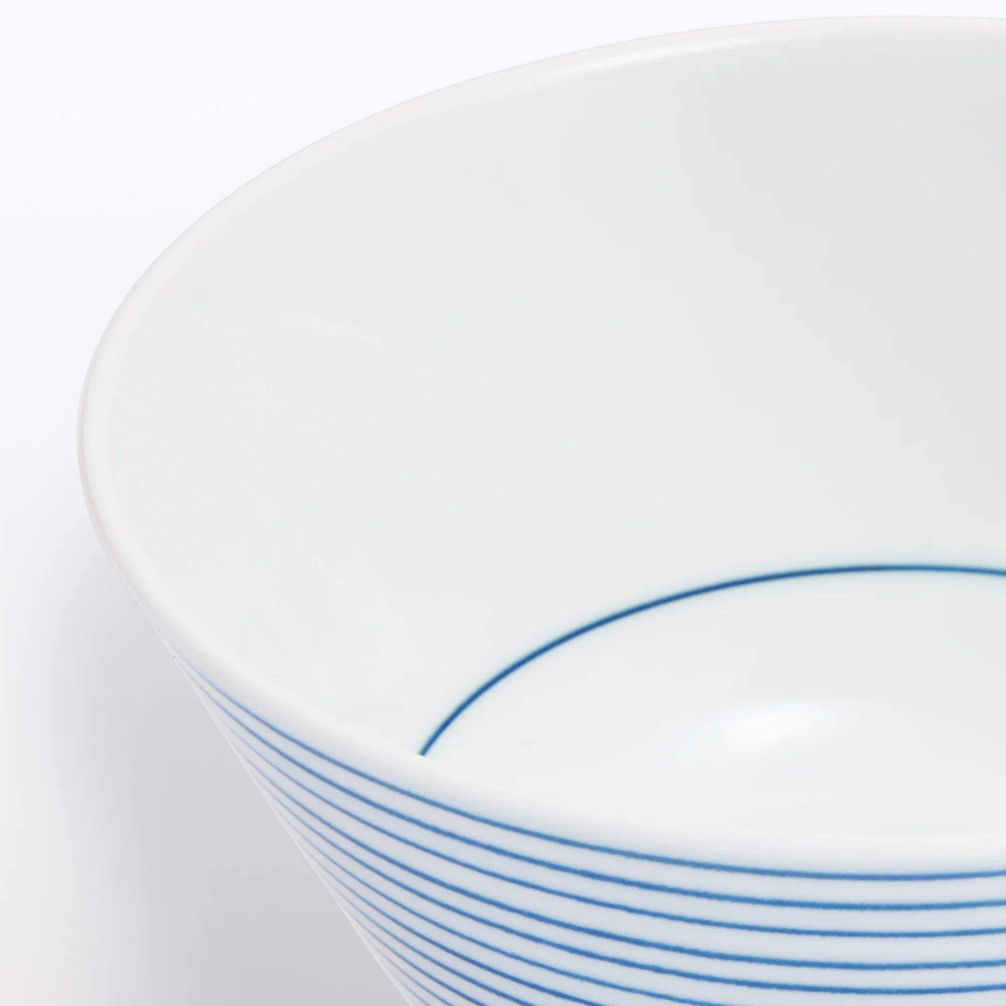 Hasami Ware Rice Bowl - Horizontal Stripes Pattern - Image 5