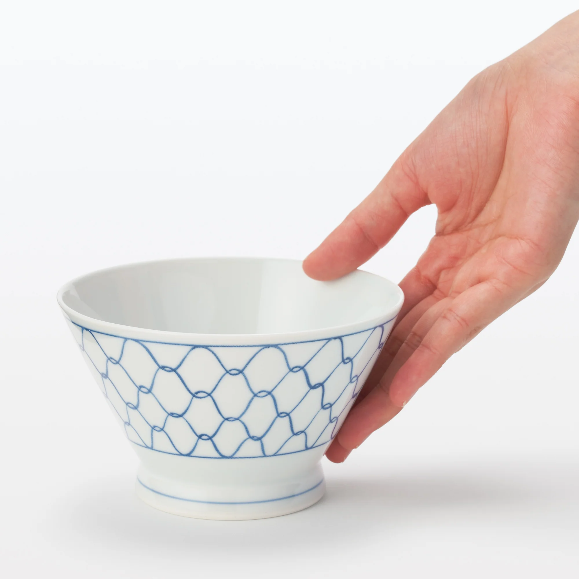 Hasami Ware Rice Bowl - Mesh Pattern - Large - Image 6