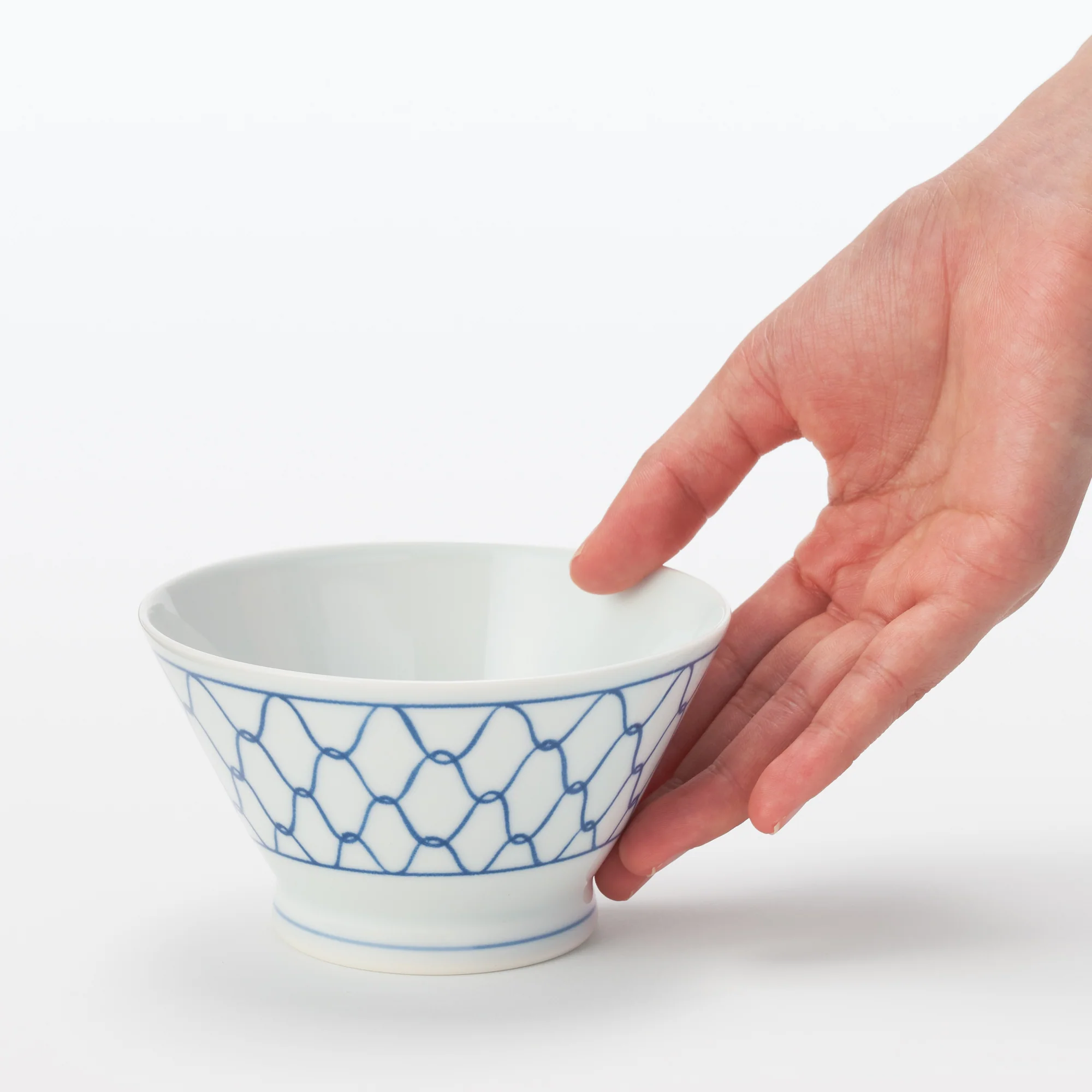 Hasami Ware Rice Bowl - Mesh Pattern - Small - Image 6