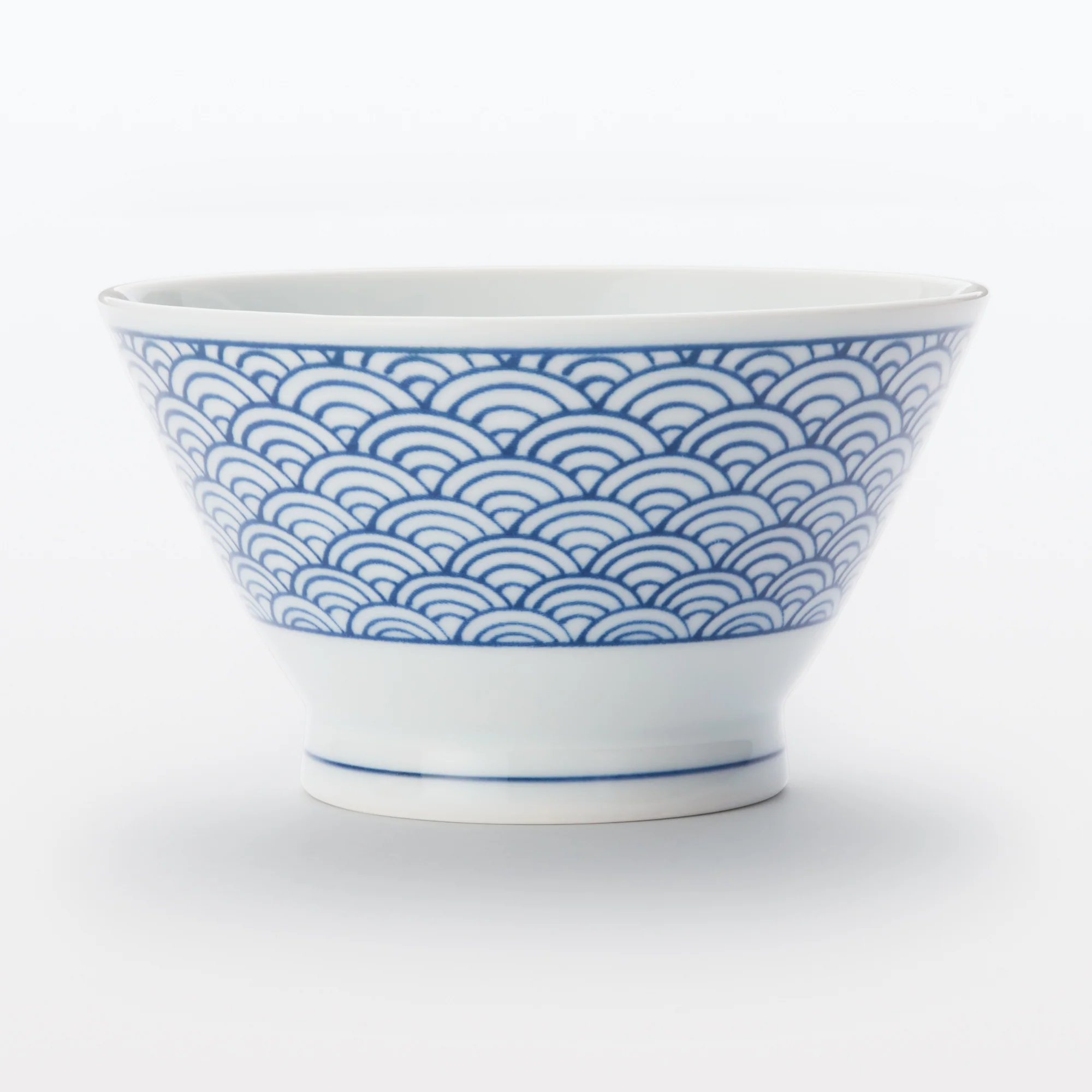 Hasami Ware Rice Bowl - Wave Pattern - Image 2