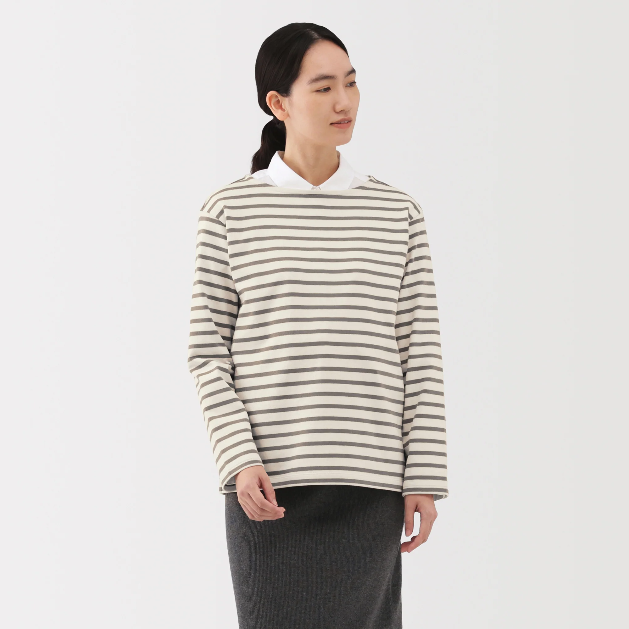 Heavyweight Cotton Boat Neck T-Shirt - Image 19