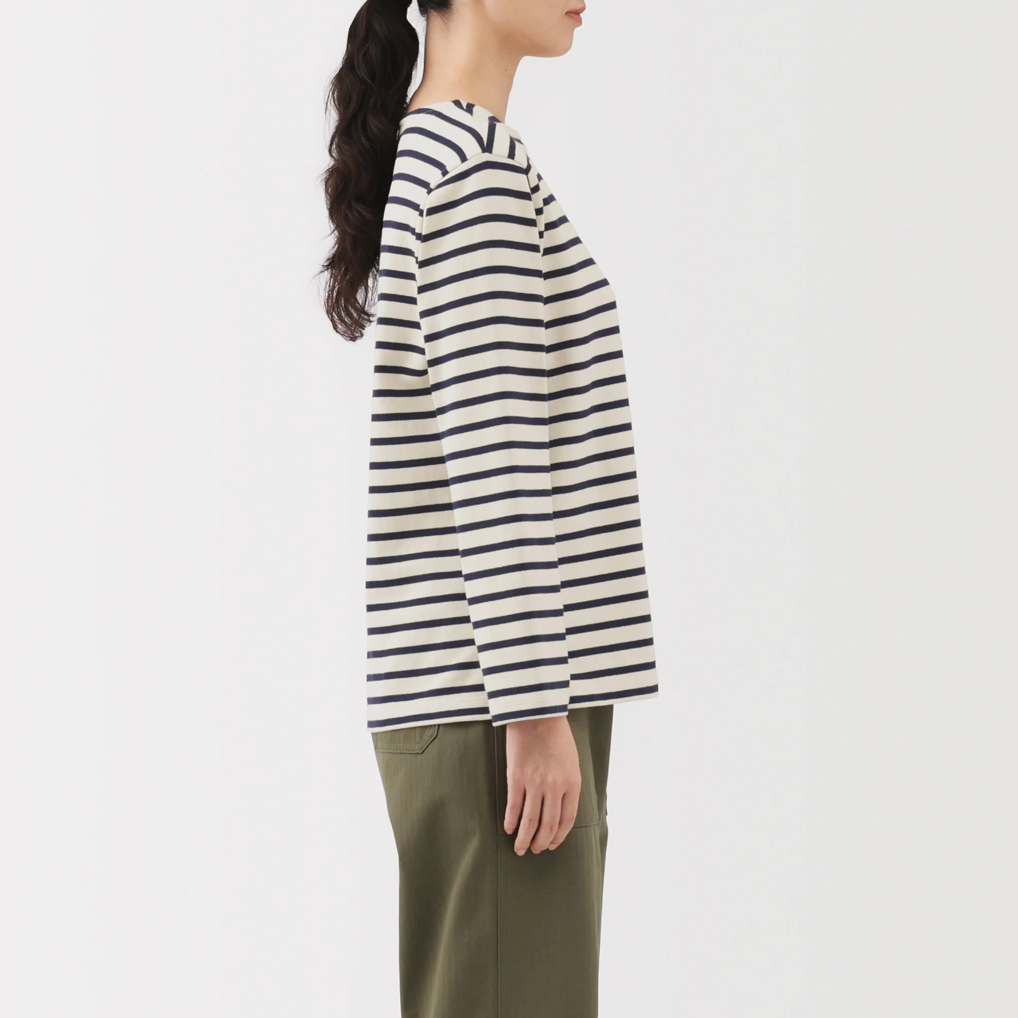 Heavyweight Cotton Boat Neck T-Shirt - Image 37
