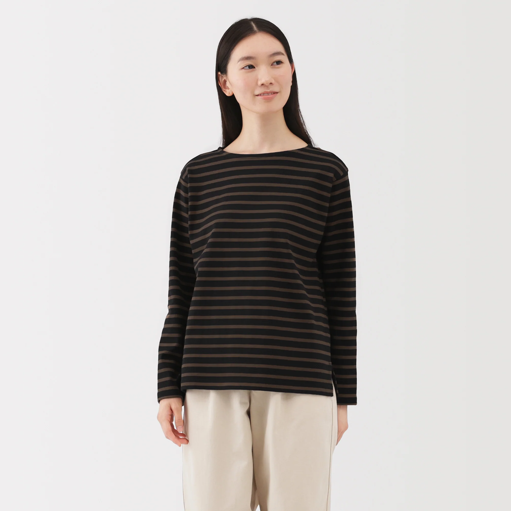 Heavyweight Cotton Boat Neck T-Shirt - Image 43