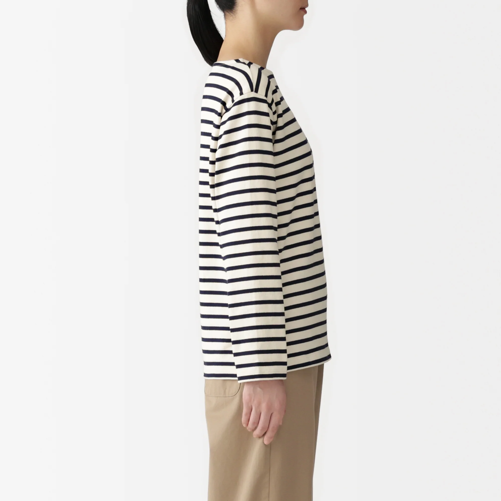 Heavyweight Cotton Boat Neck T-Shirt - Image 14