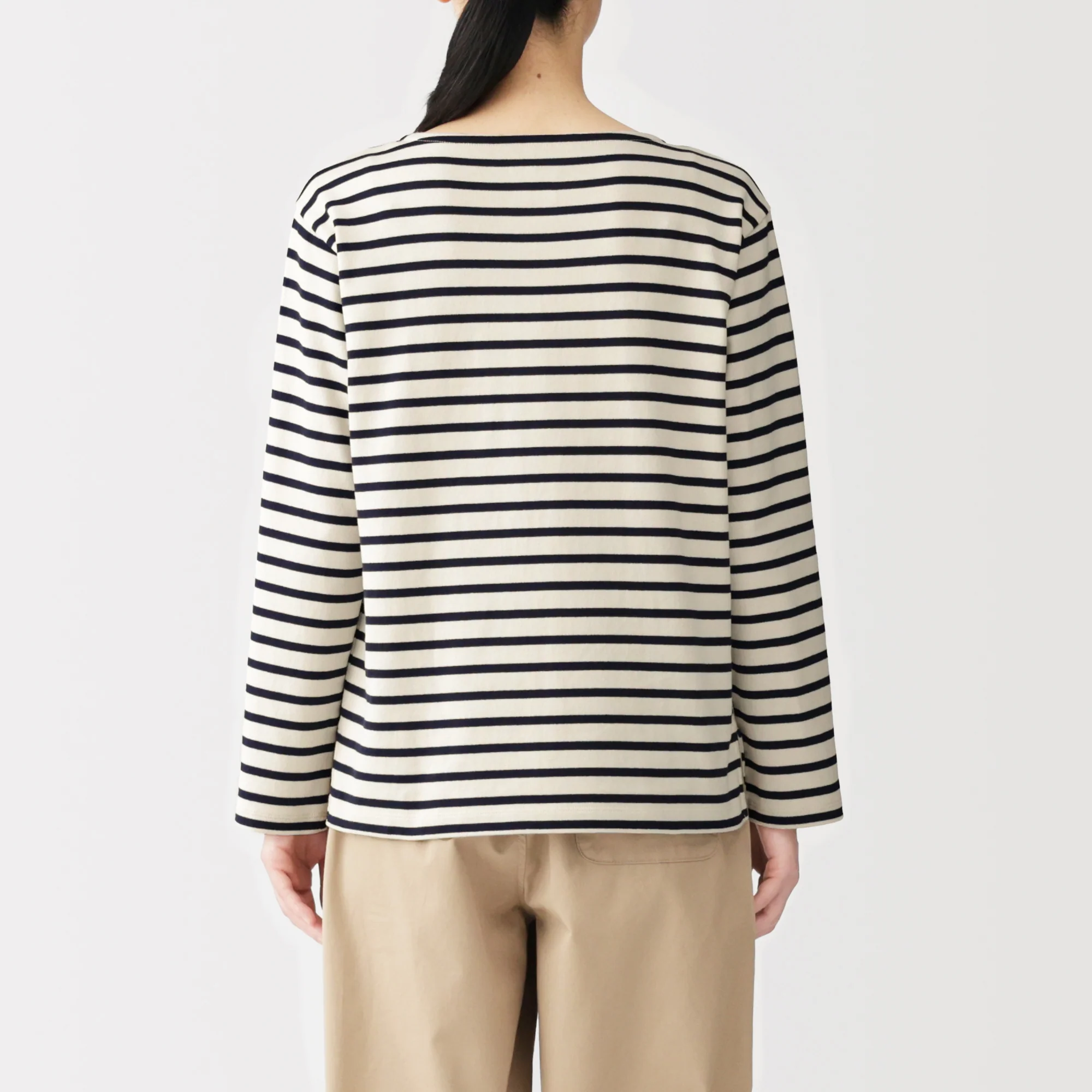 Heavyweight Cotton Boat Neck T-Shirt - Image 15