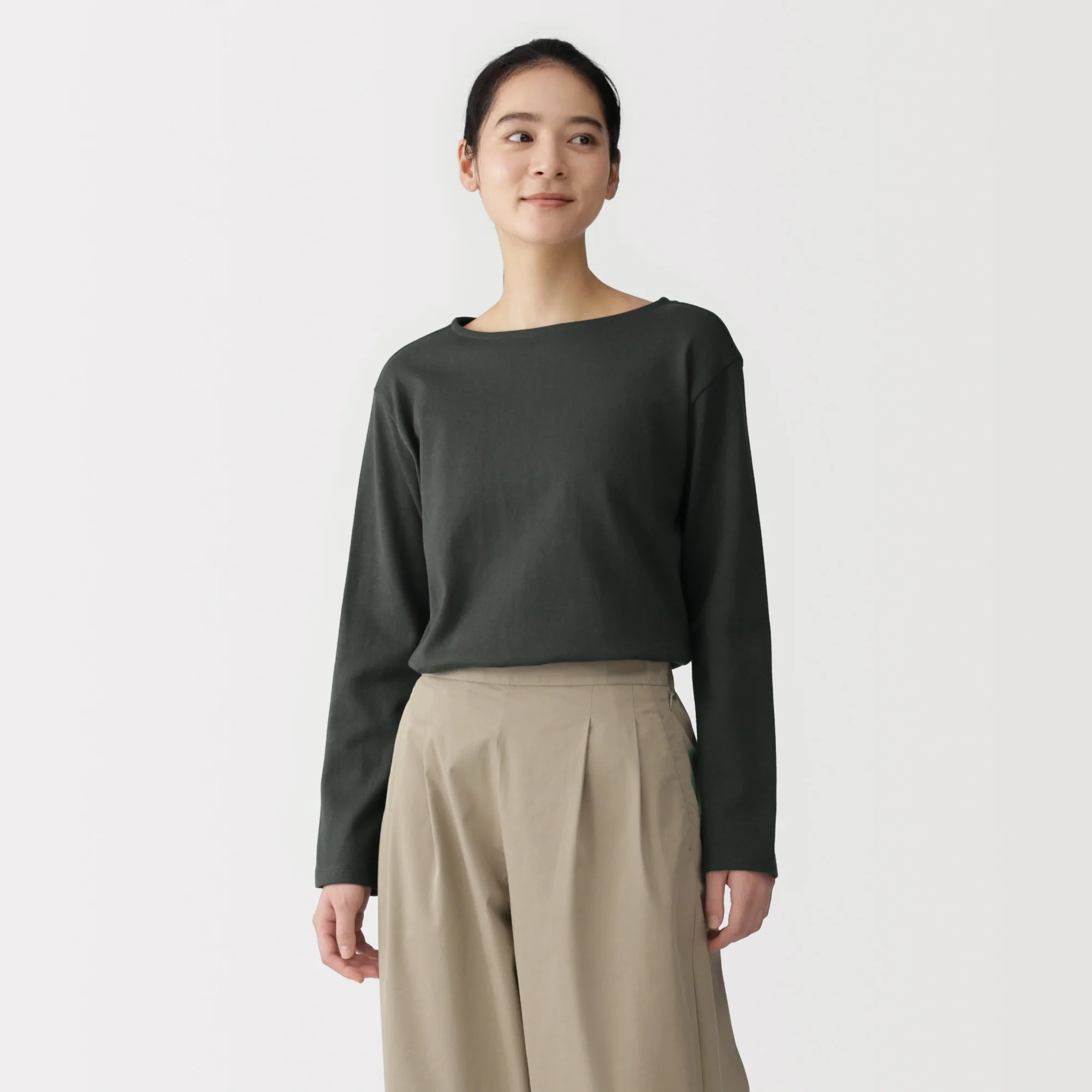 Heavyweight Cotton Boat Neck T-Shirt - Image 21