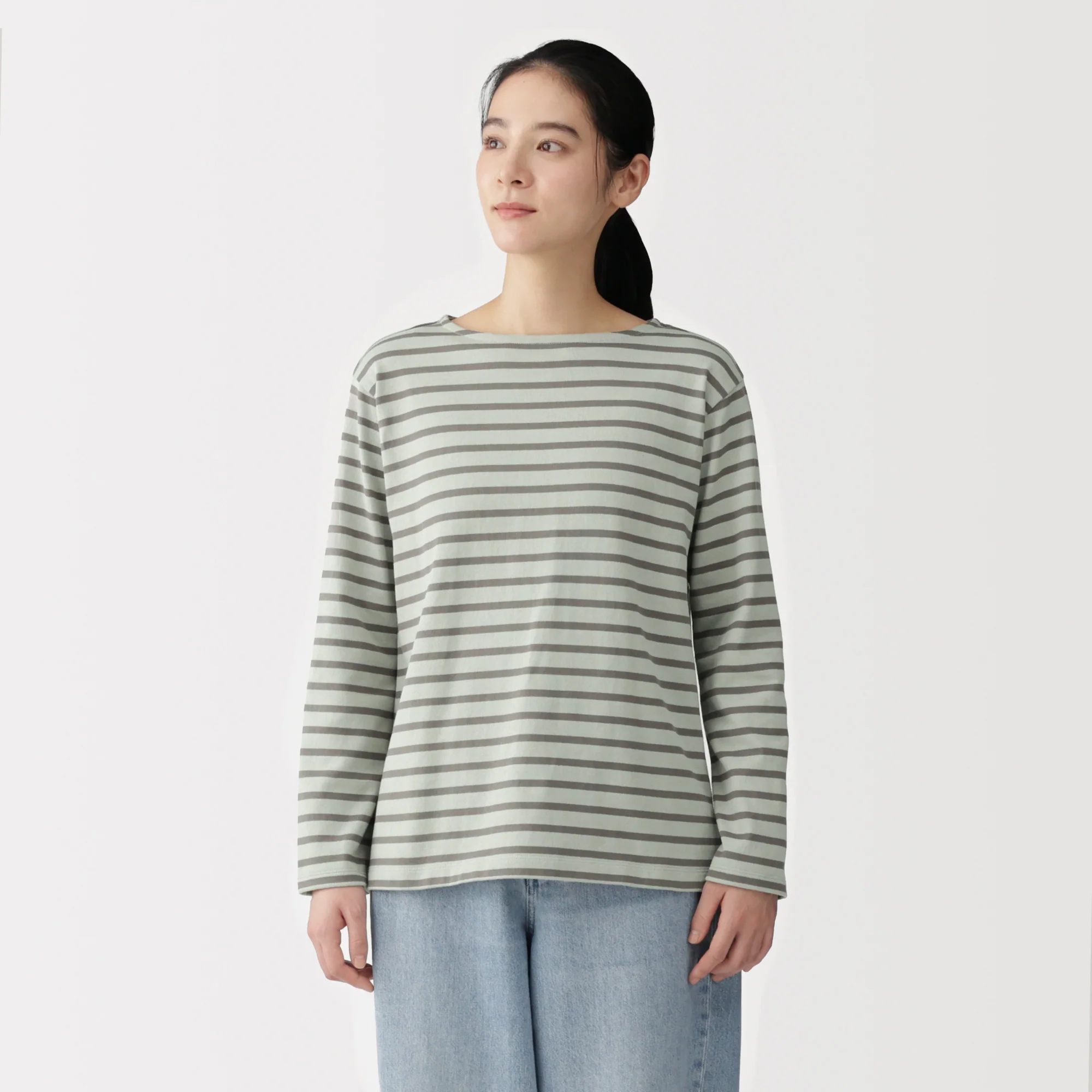 Heavyweight Cotton Boat Neck T-Shirt - Image 3