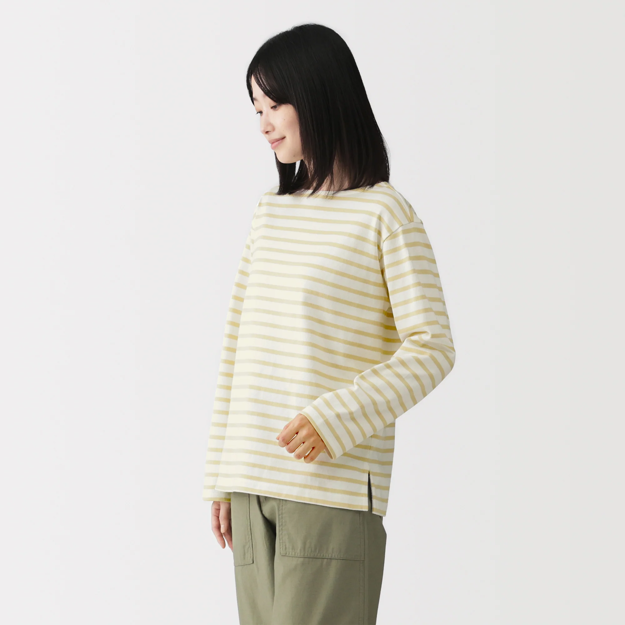 Heavyweight Cotton Boat Neck T-Shirt - Image 30
