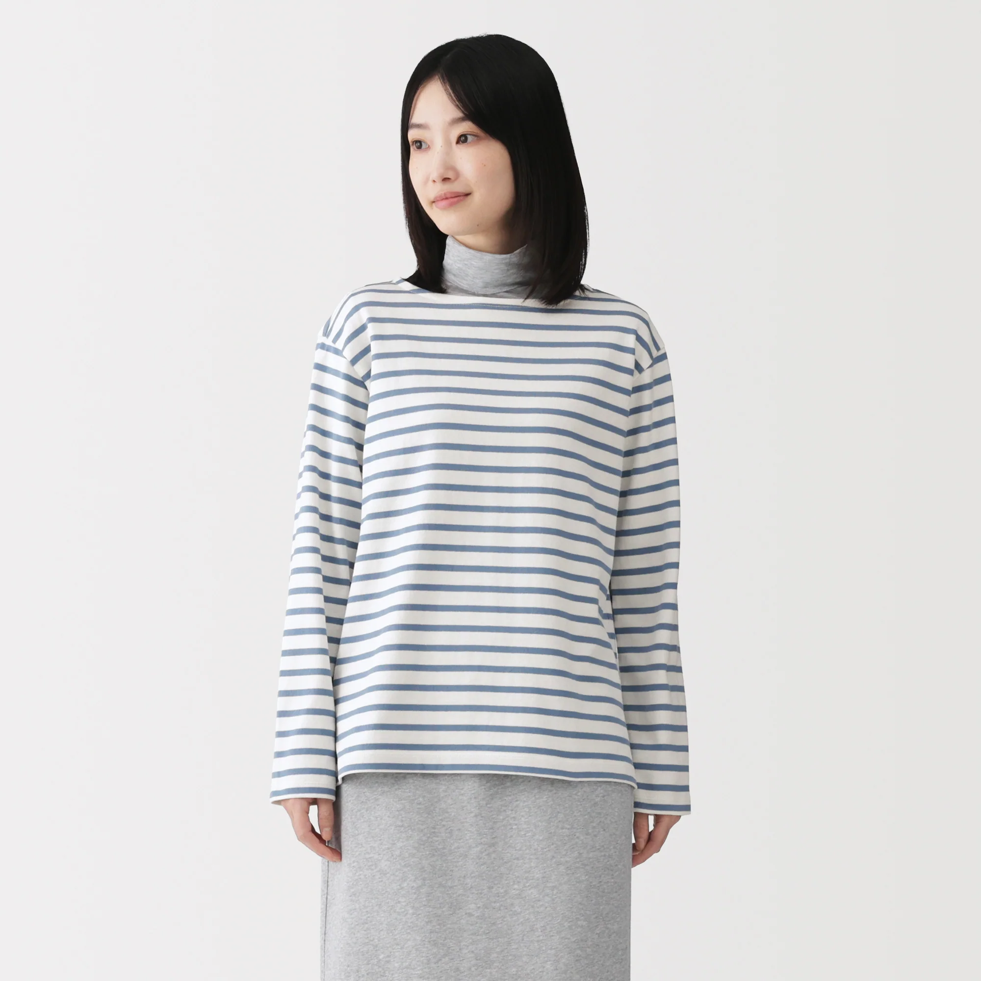 Heavyweight Cotton Boat Neck T-Shirt - Image 39