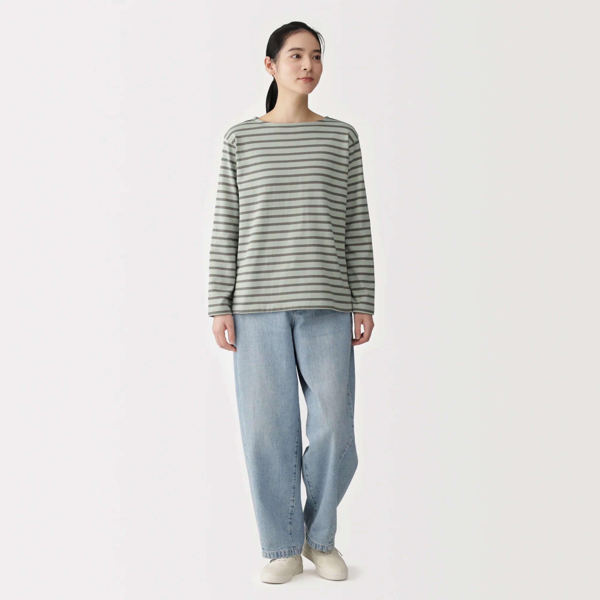 Heavyweight Cotton Boat Neck T-Shirt - Image 4