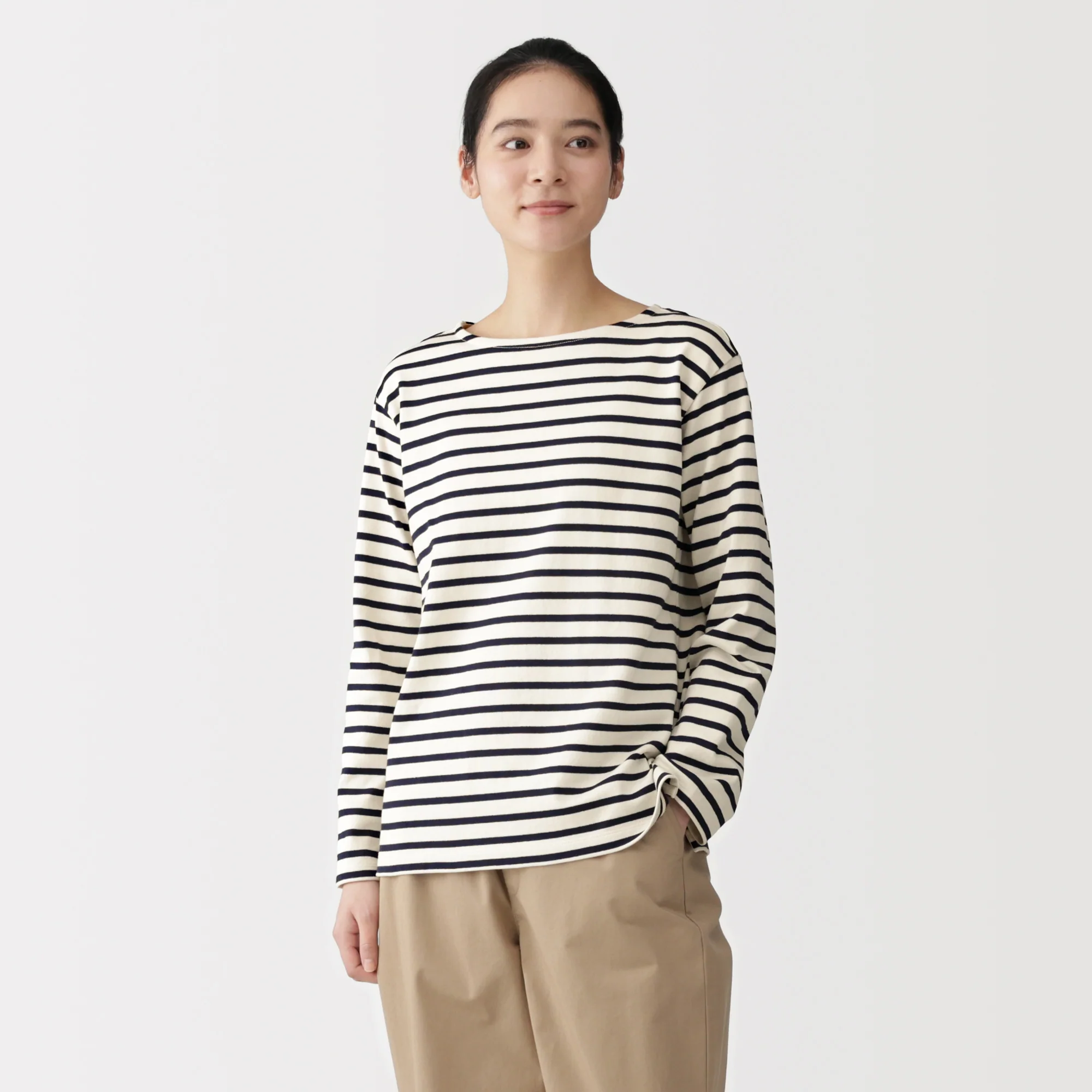 Heavyweight Cotton Boat Neck T-Shirt - Image 48