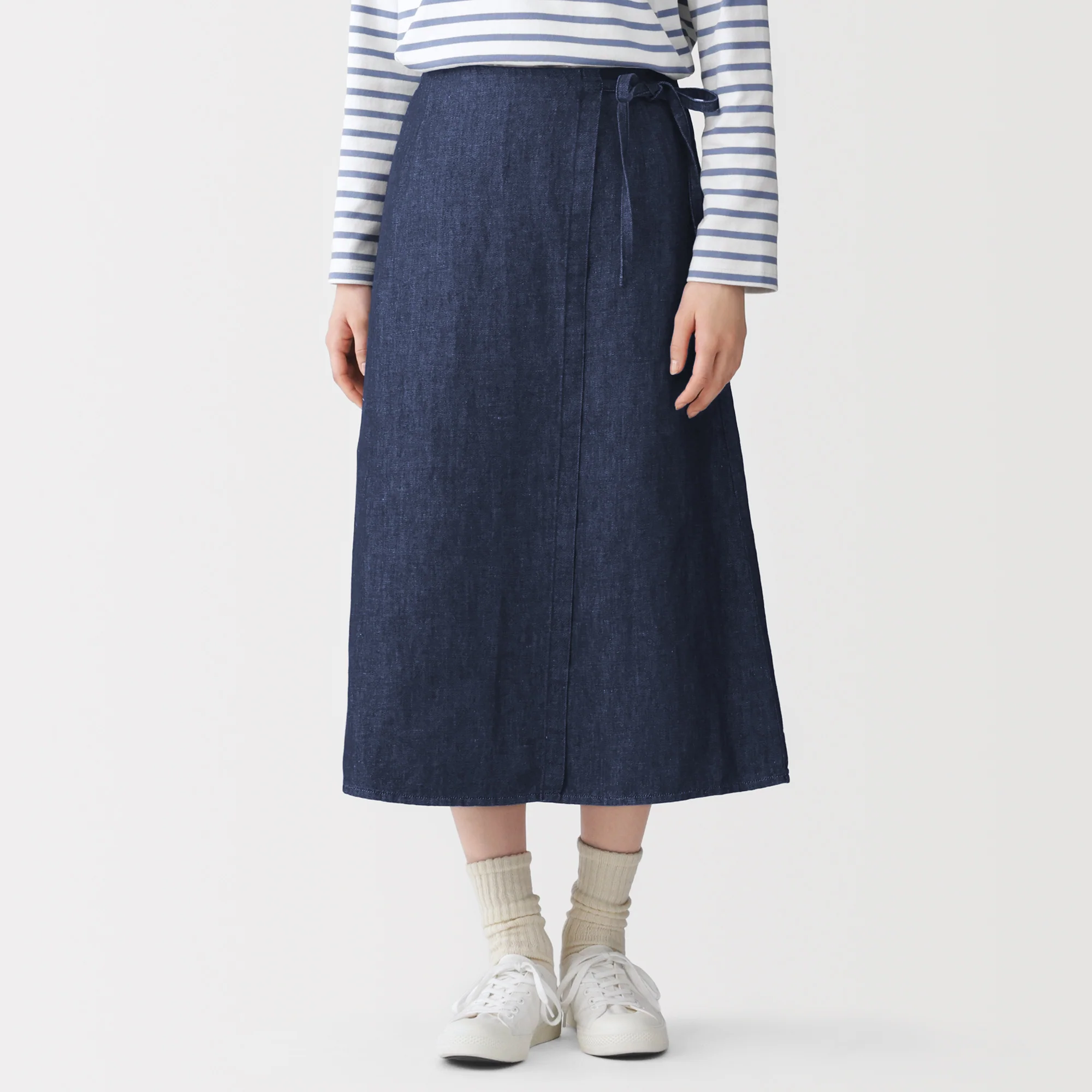 Hemp Blend Denim Wrap Skirt - Image 3
