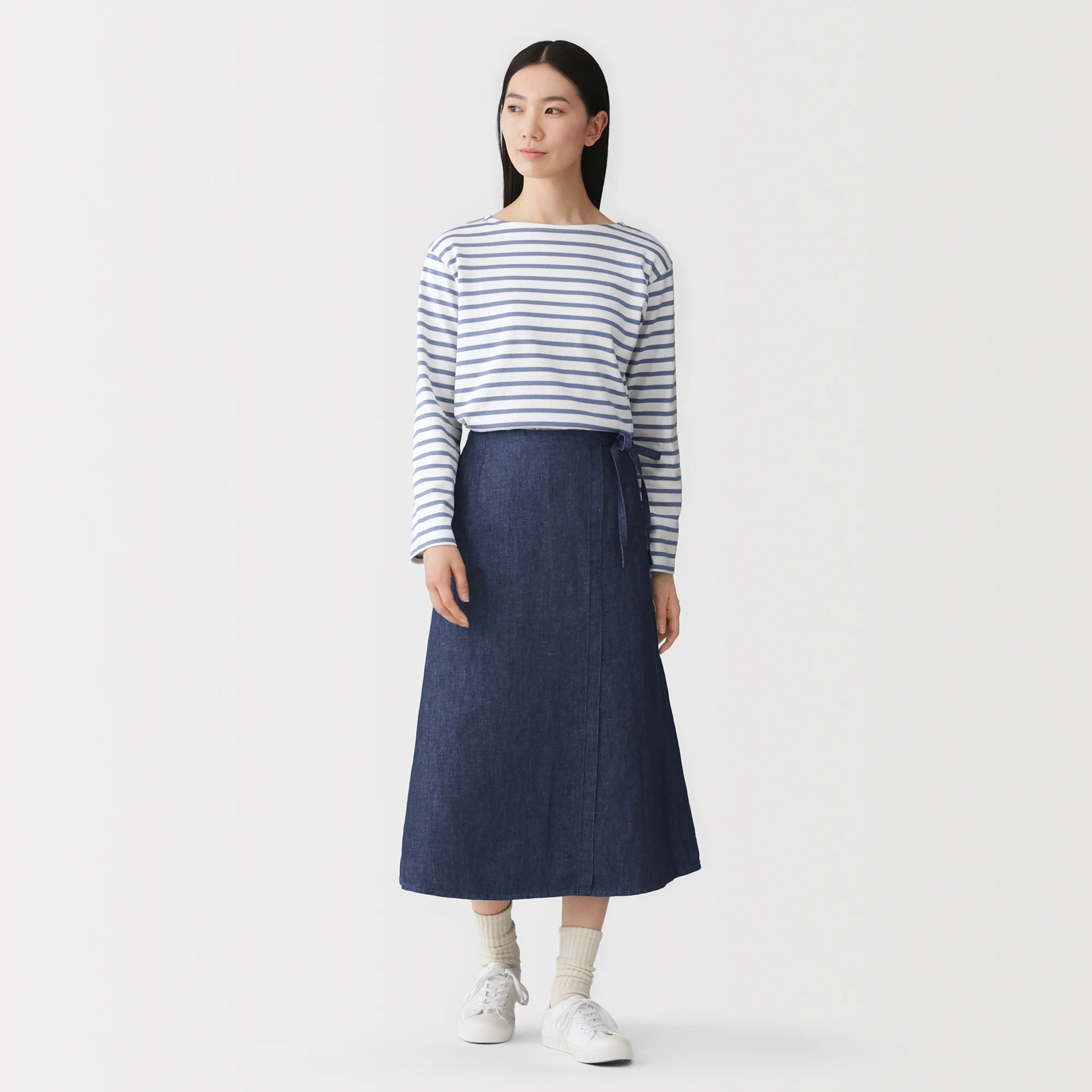 Hemp Blend Denim Wrap Skirt - Image 4
