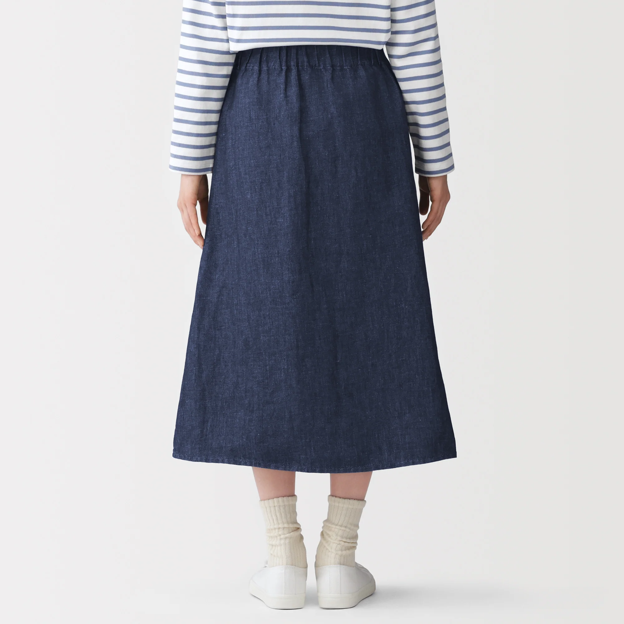 Hemp Blend Denim Wrap Skirt - Image 6