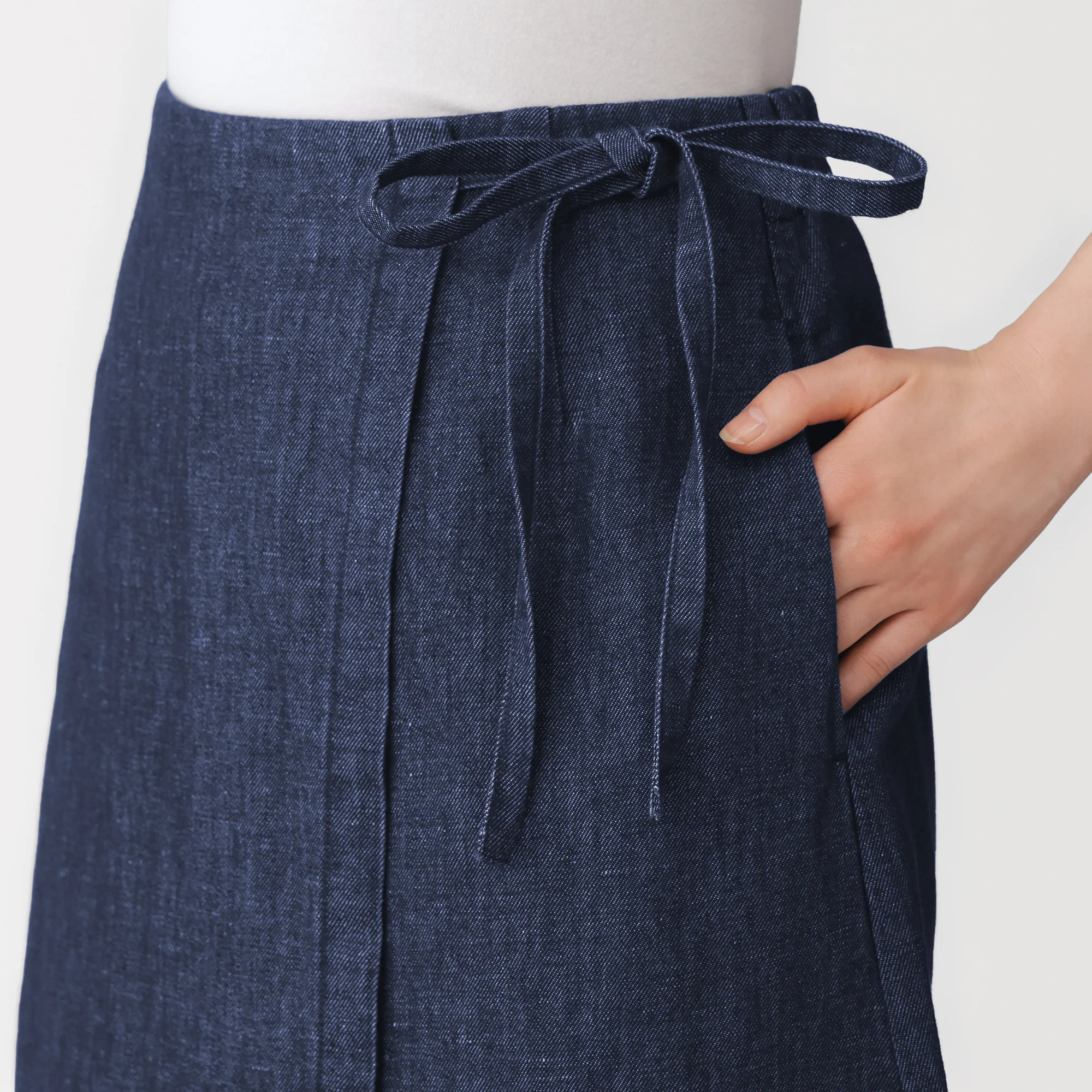 Hemp Blend Denim Wrap Skirt - Image 7