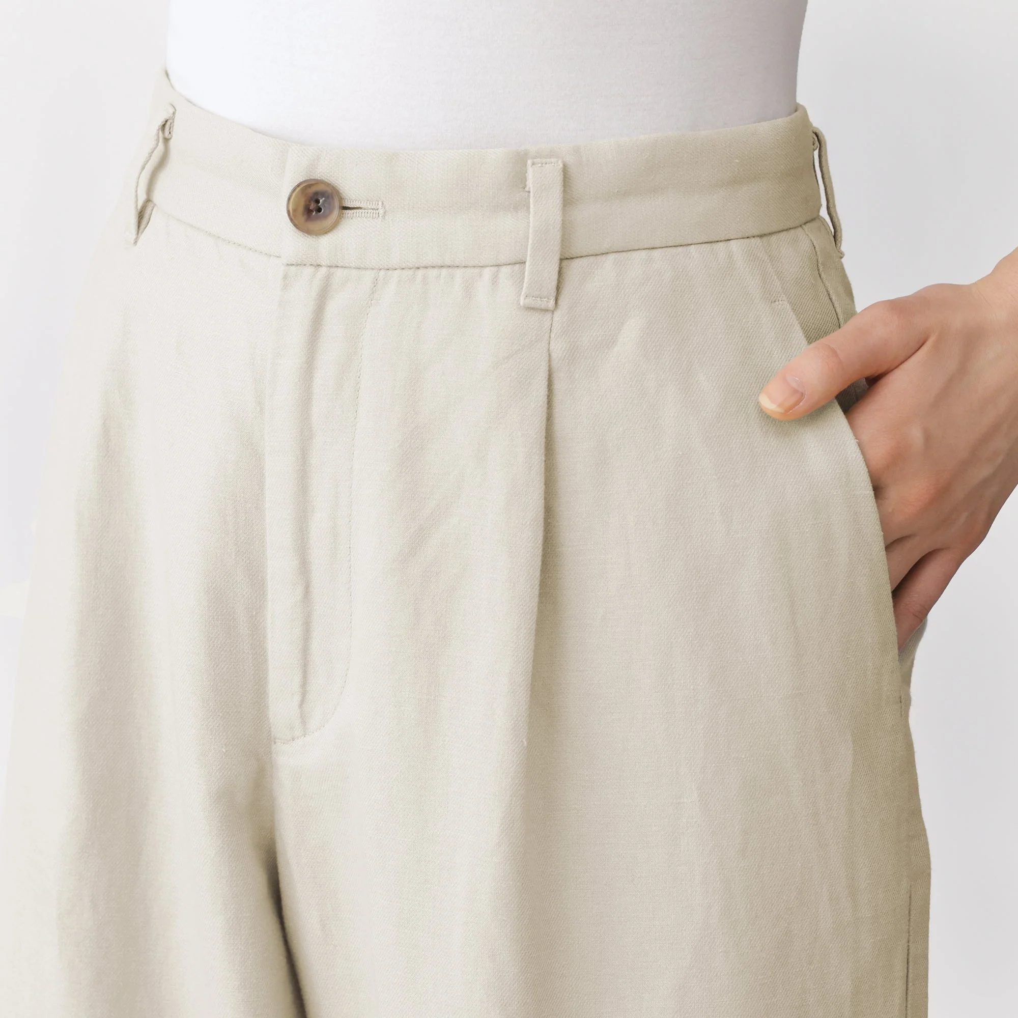 Hemp Blend Twill Straight Pants - Image 7