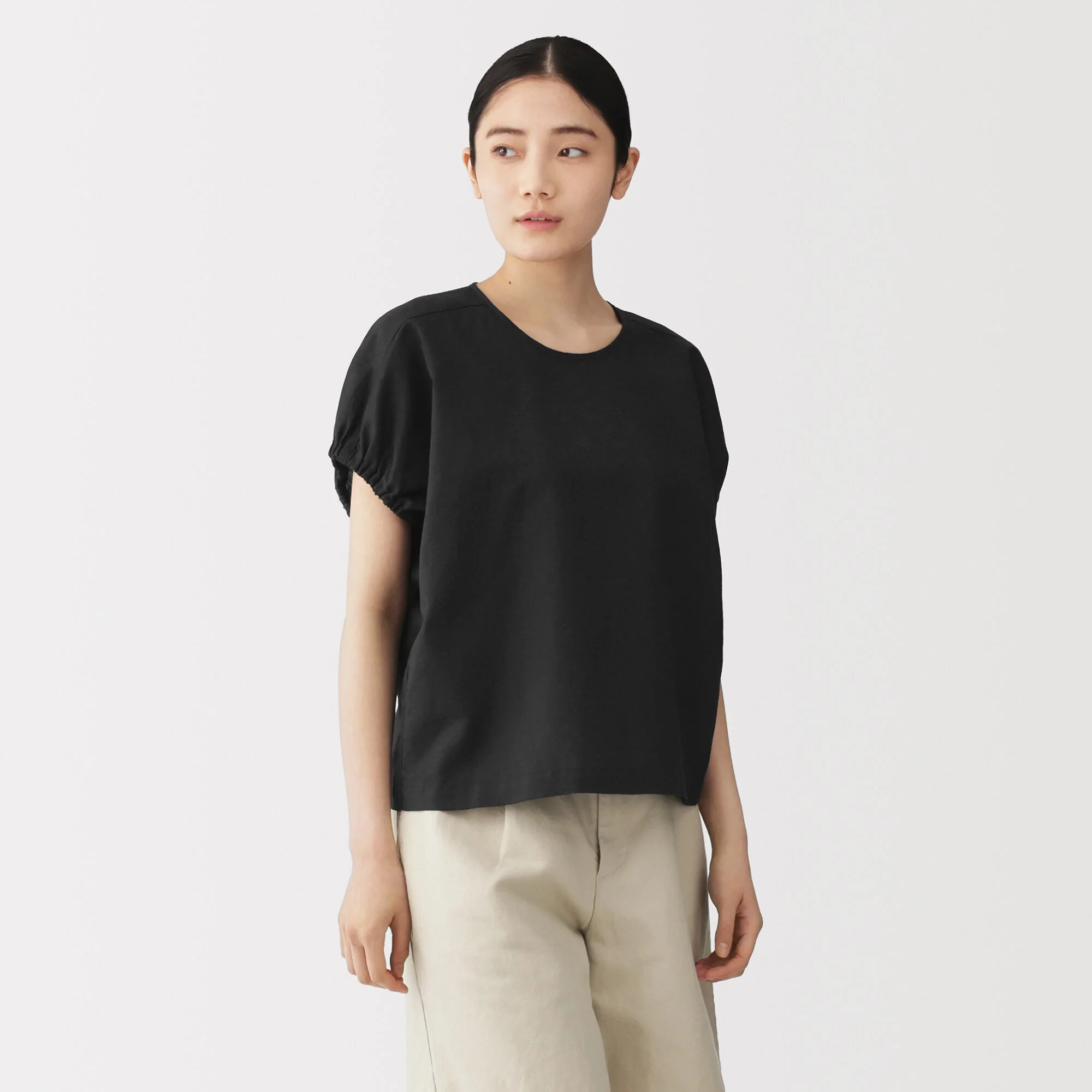 Hemp Cotton Gather Sleeve Blouse - Image 21