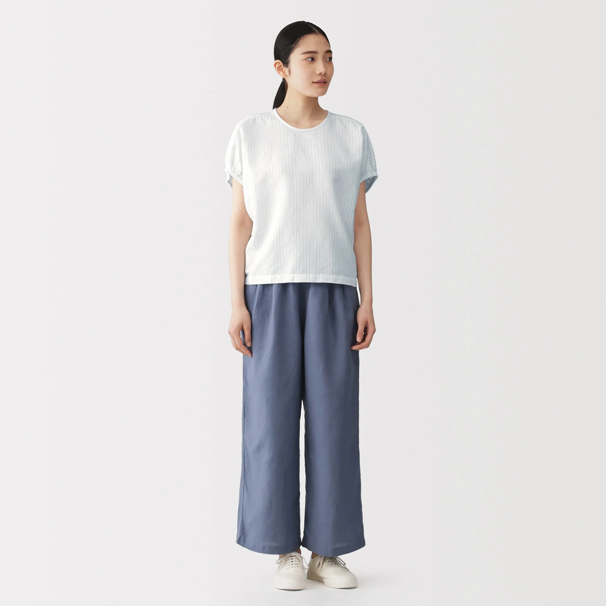 Hemp Cotton Gather Sleeve Blouse - Image 31