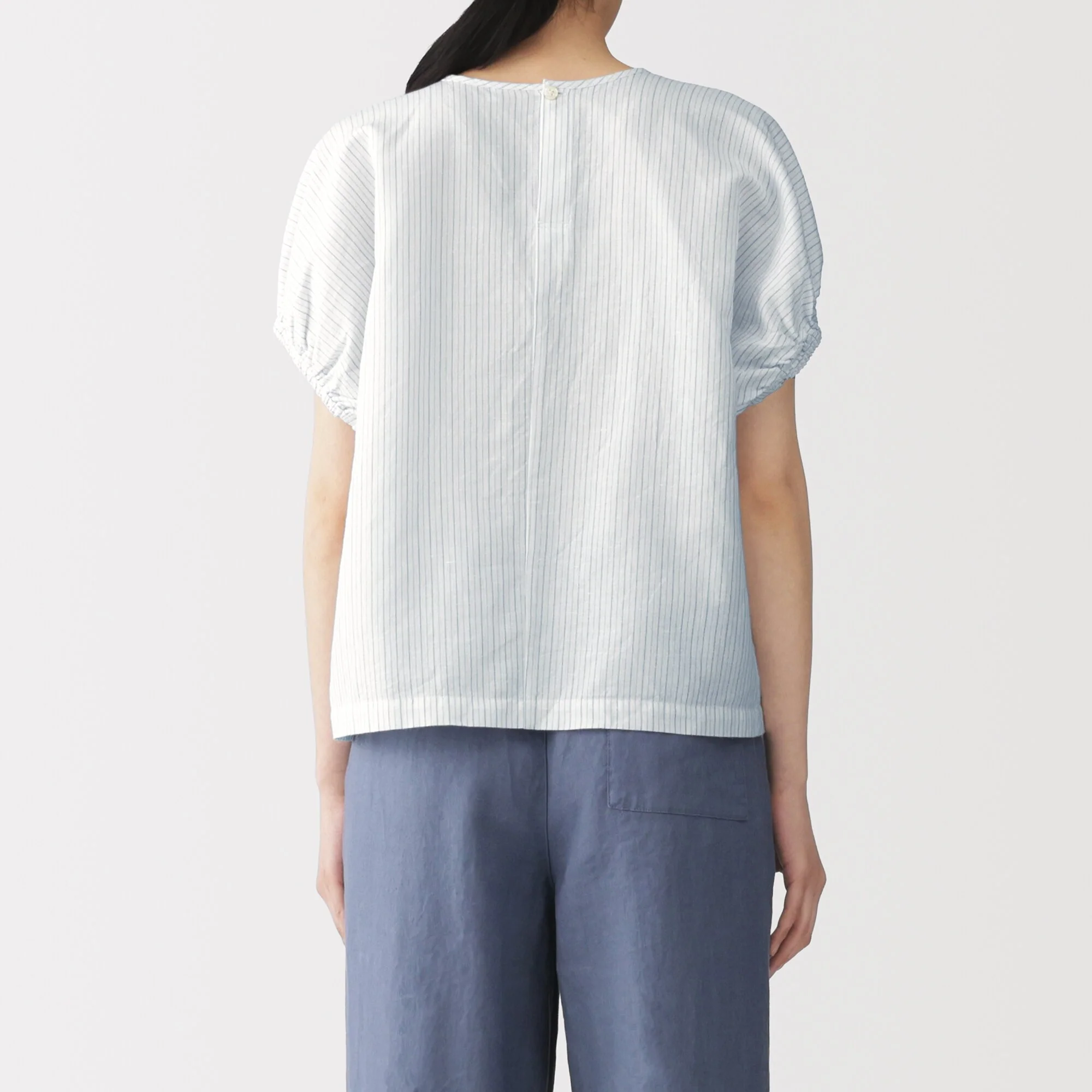 Hemp Cotton Gather Sleeve Blouse - Image 33