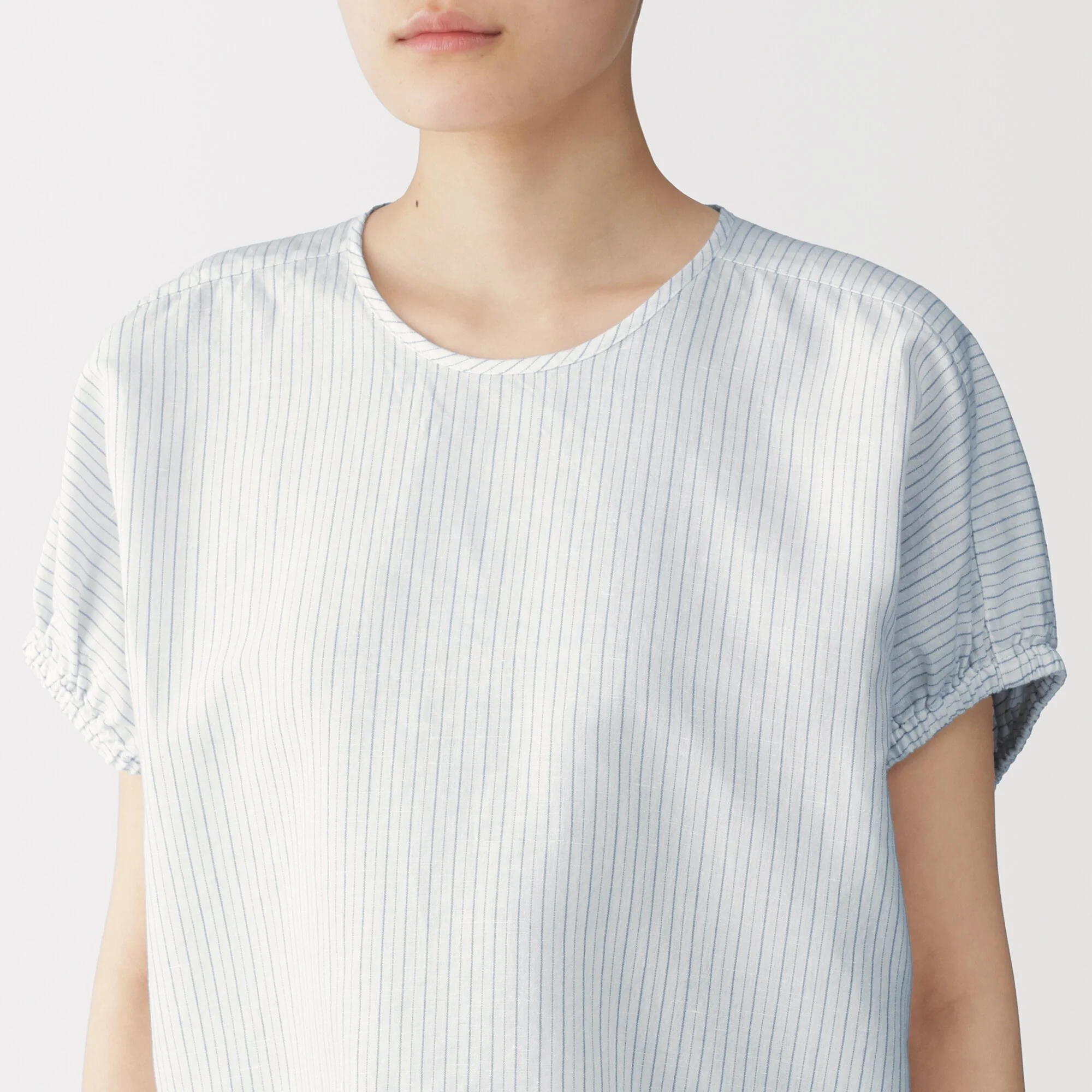 Hemp Cotton Gather Sleeve Blouse - Image 34