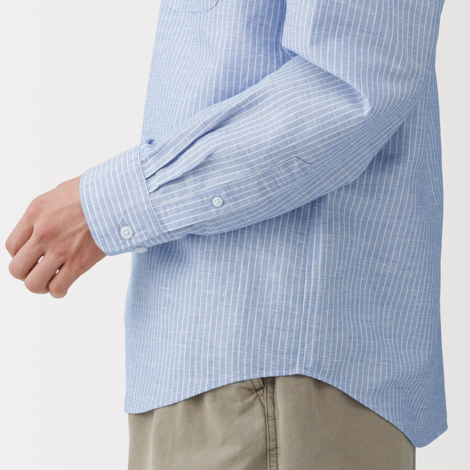 Hemp Cotton Stand Collar Shirt - Image 8