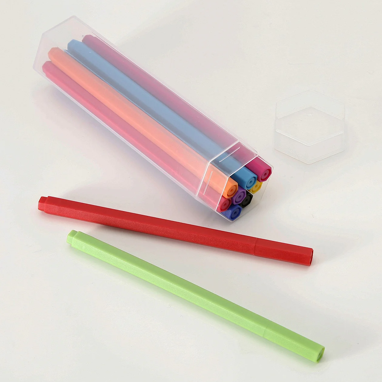 Hexagonal Water-Based Marker Pen - 10 Colour Set - Image 2