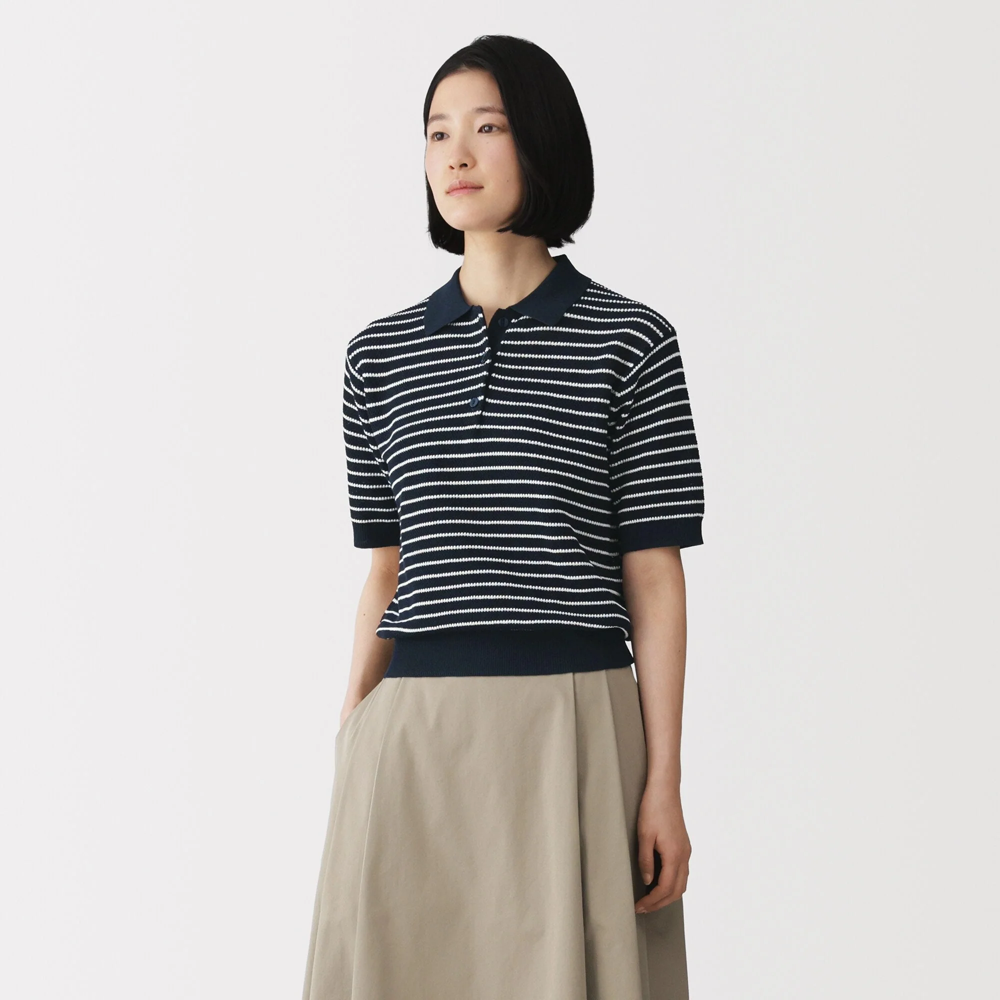 High-Twist Cotton Polo Sweater - Image 3