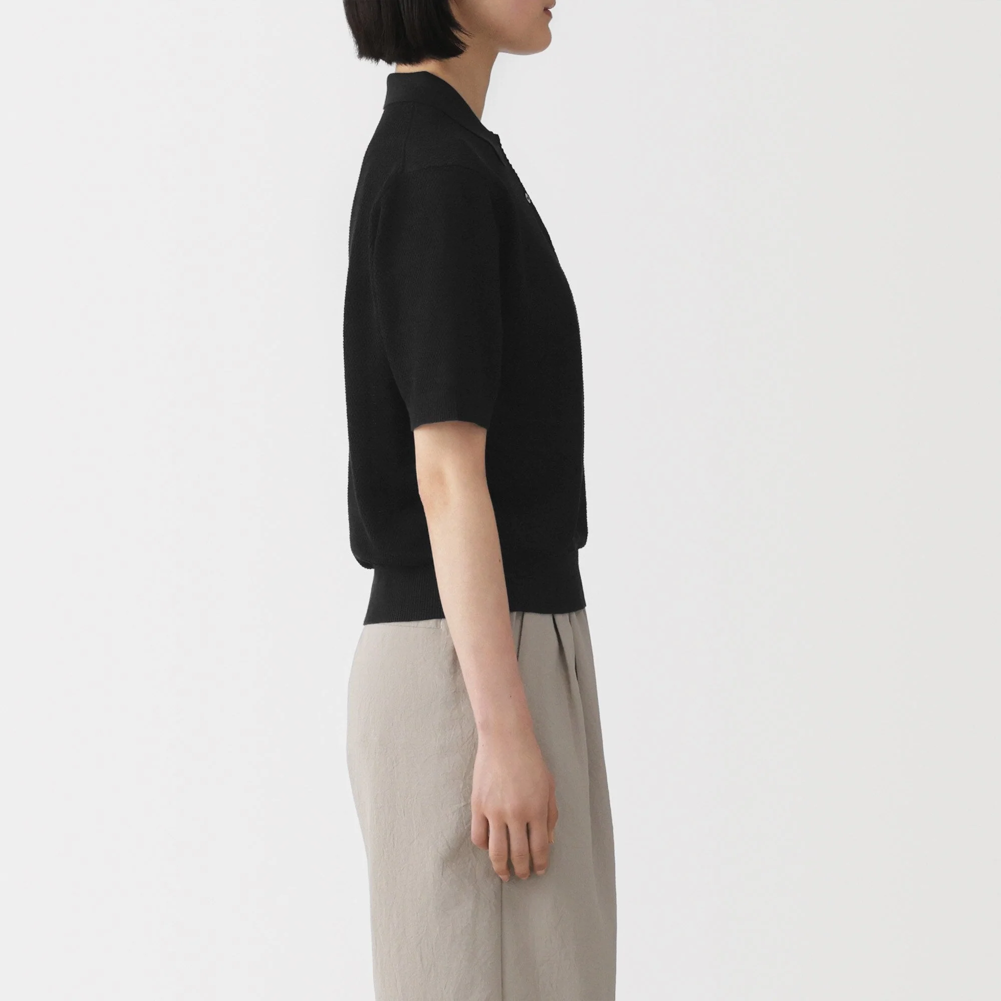 High-Twist Cotton Polo Sweater - Image 5