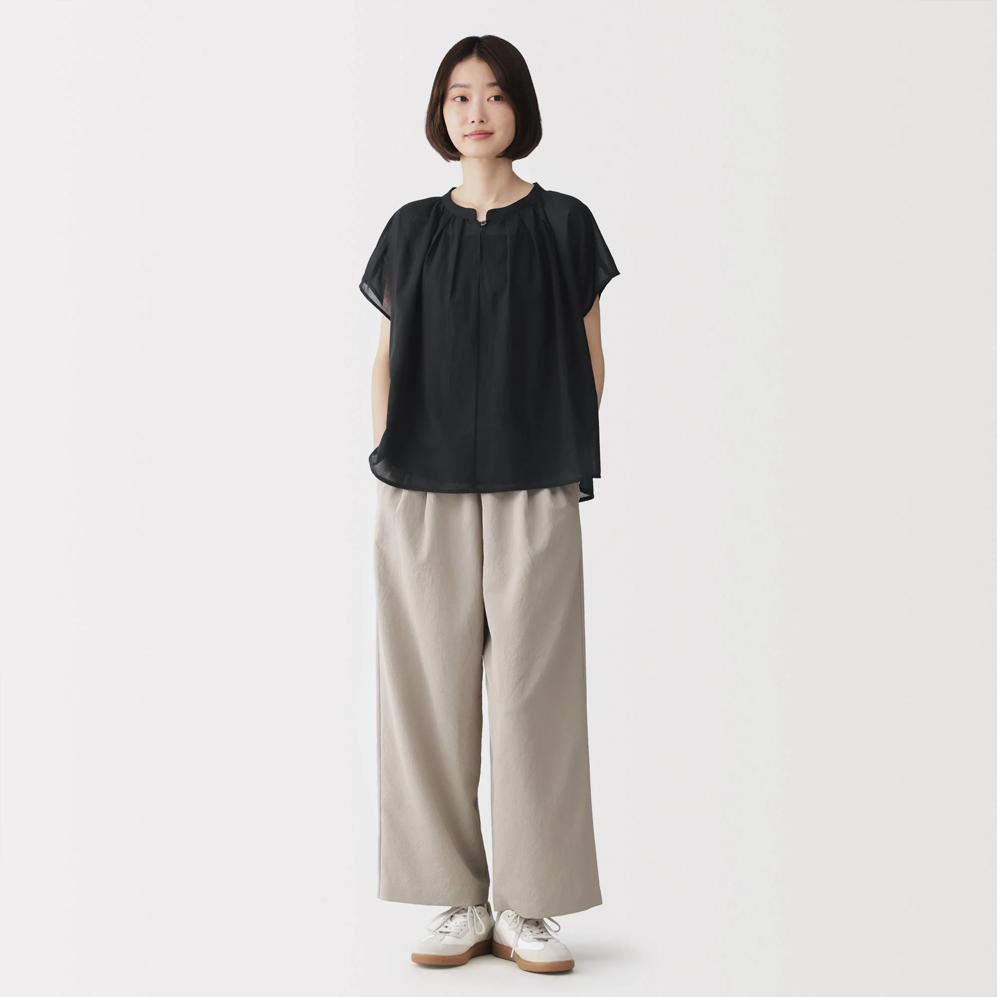 High-Twist Cotton Sheer Blouse - Image 12