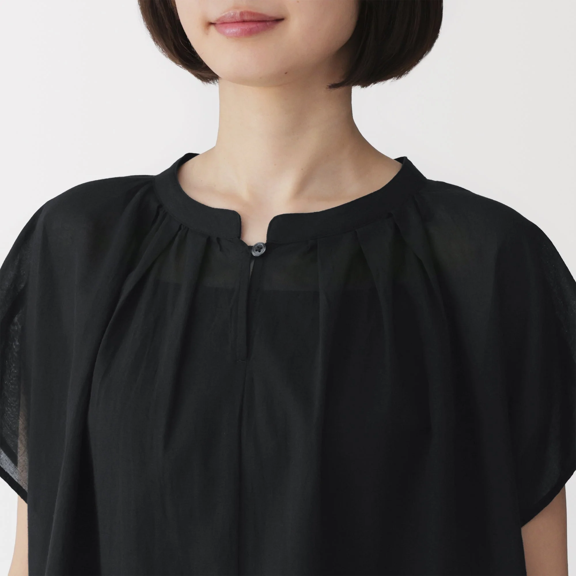 High-Twist Cotton Sheer Blouse - Image 7