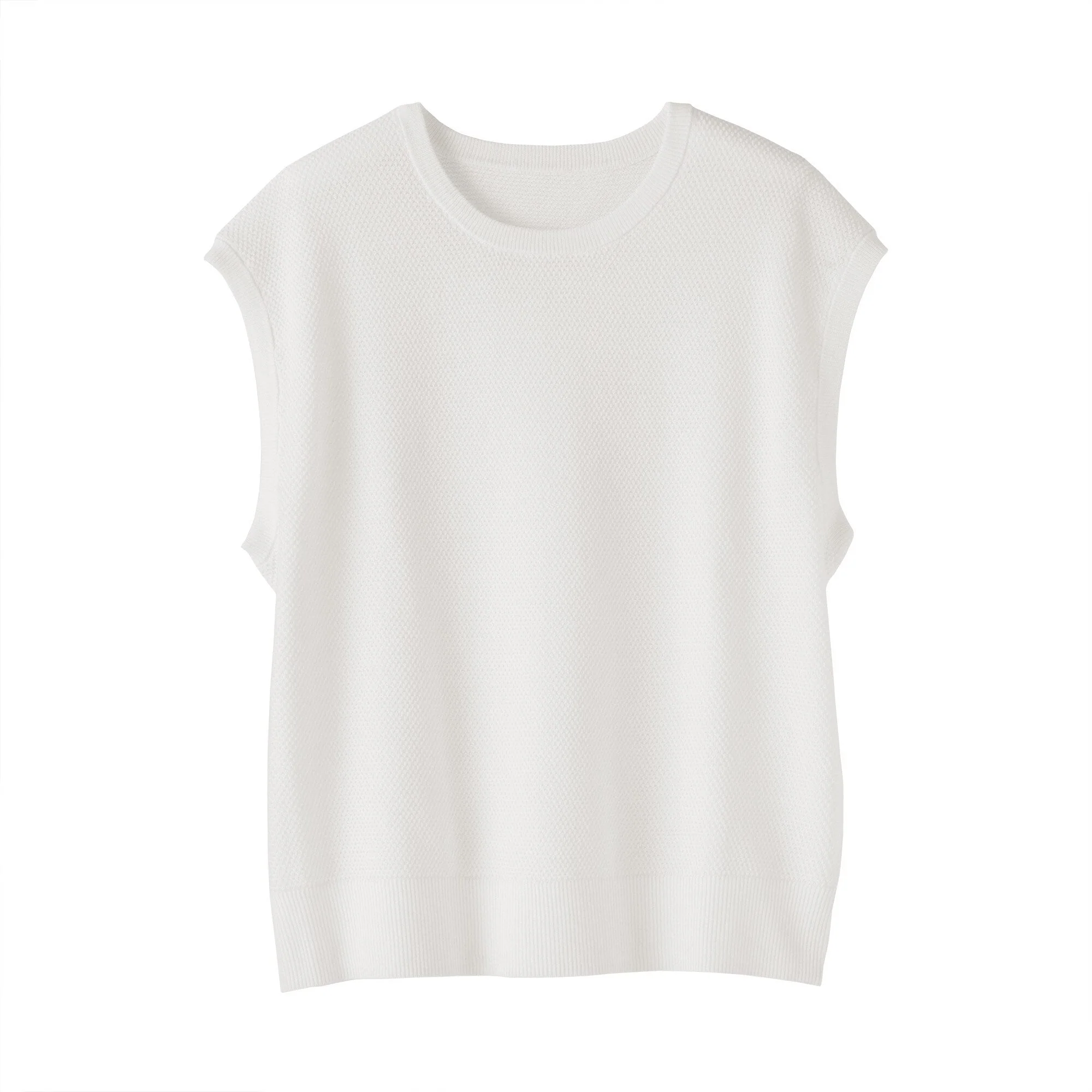 High-Twist Cotton Sleeveless Sweater - Image 9