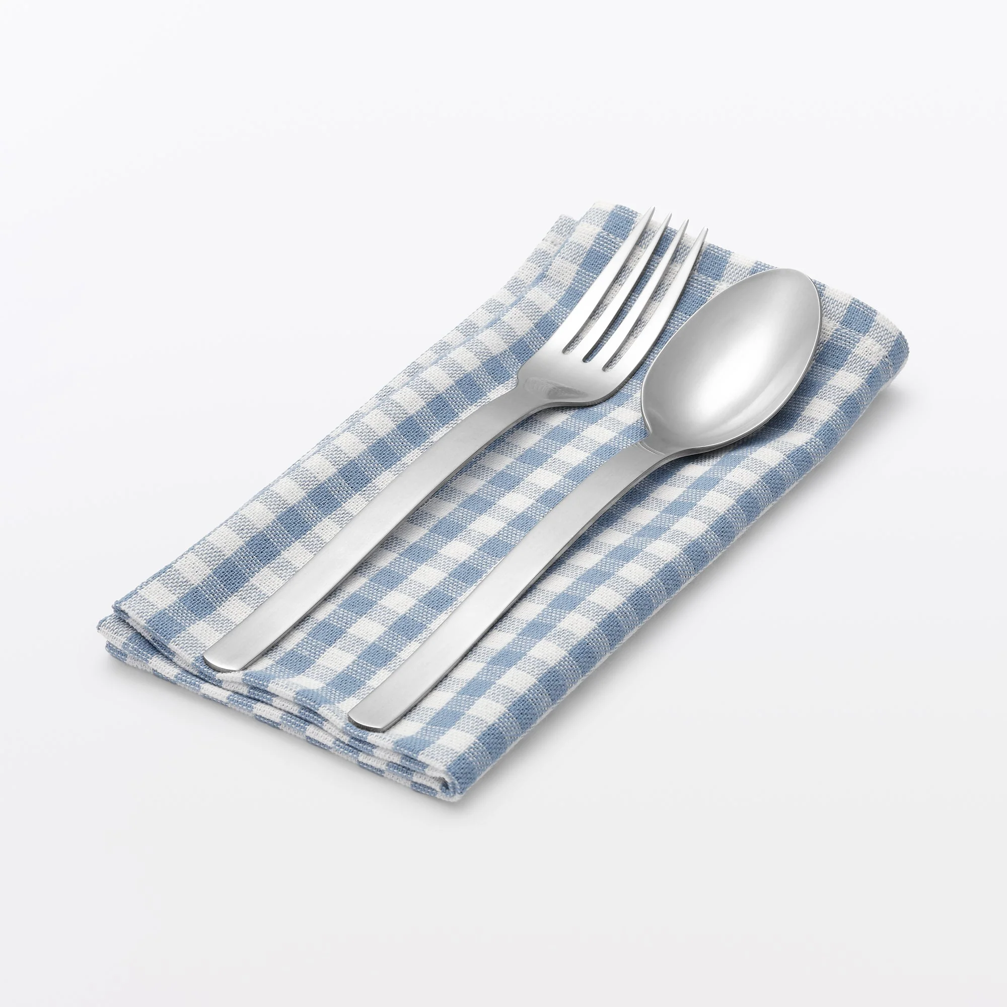 Indian Cotton Napkin - Off-white x Blue - Image 2