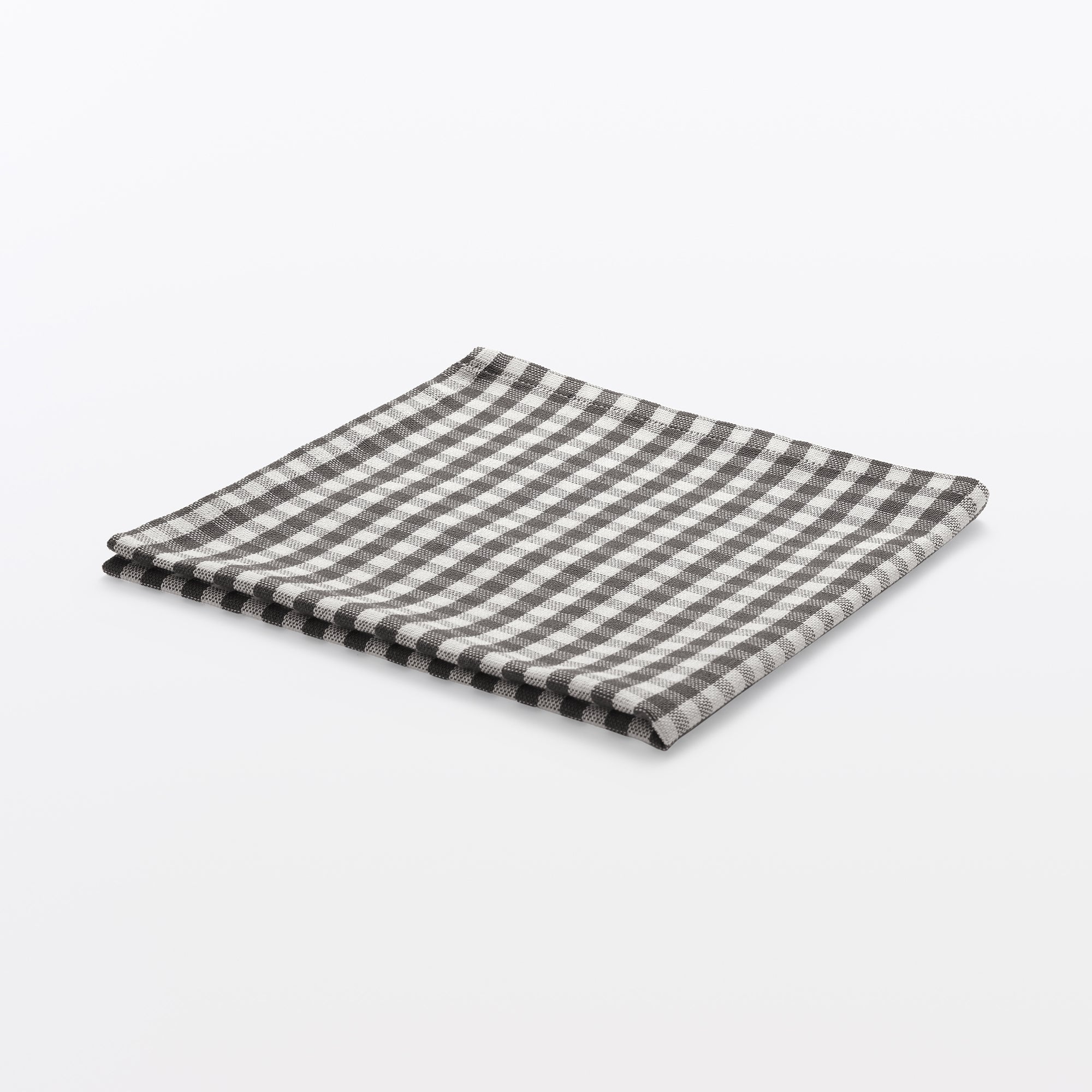Indian Cotton Napkin - Off-white x Charcoal Grey - Image 3