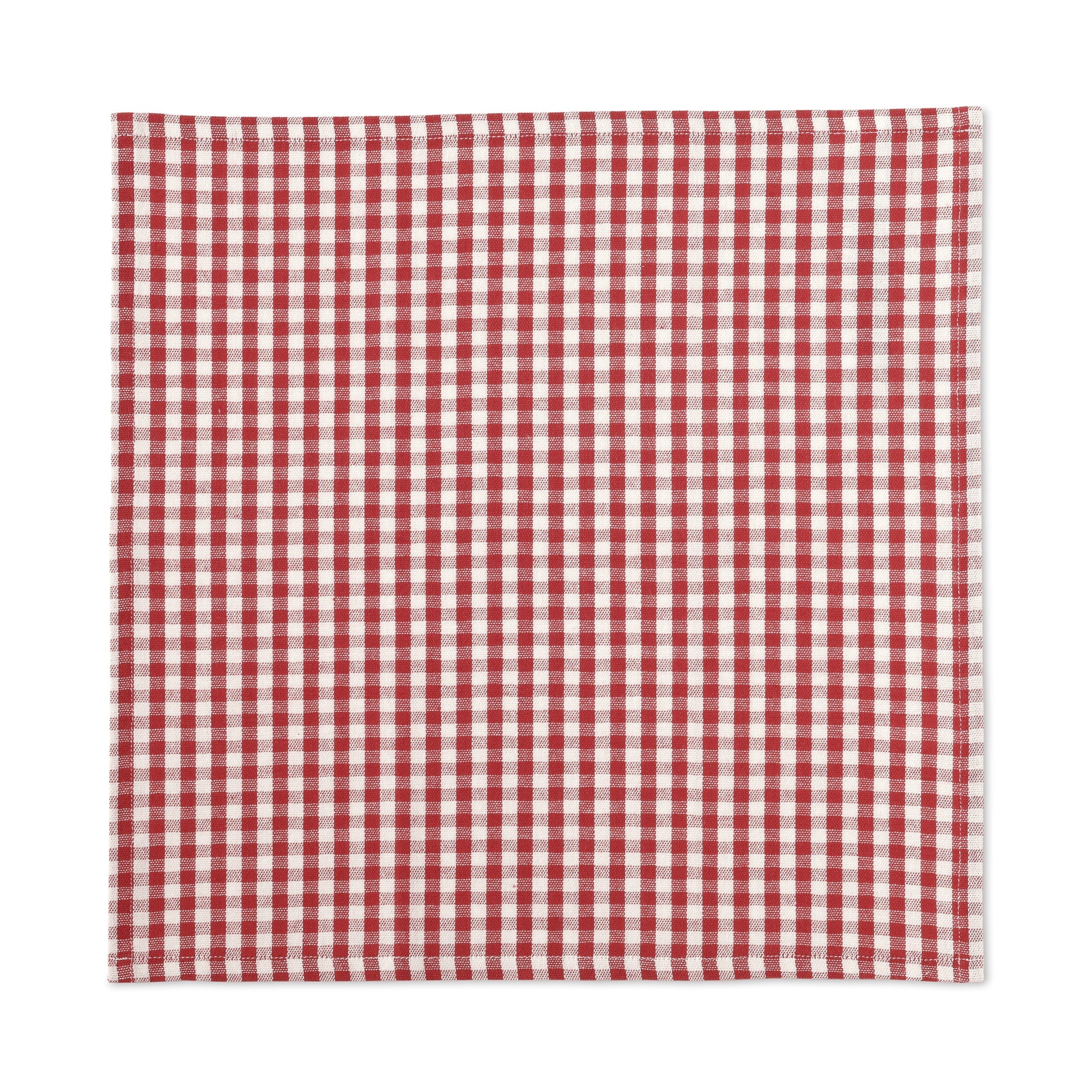 Indian Cotton Napkin - Off-white x Red