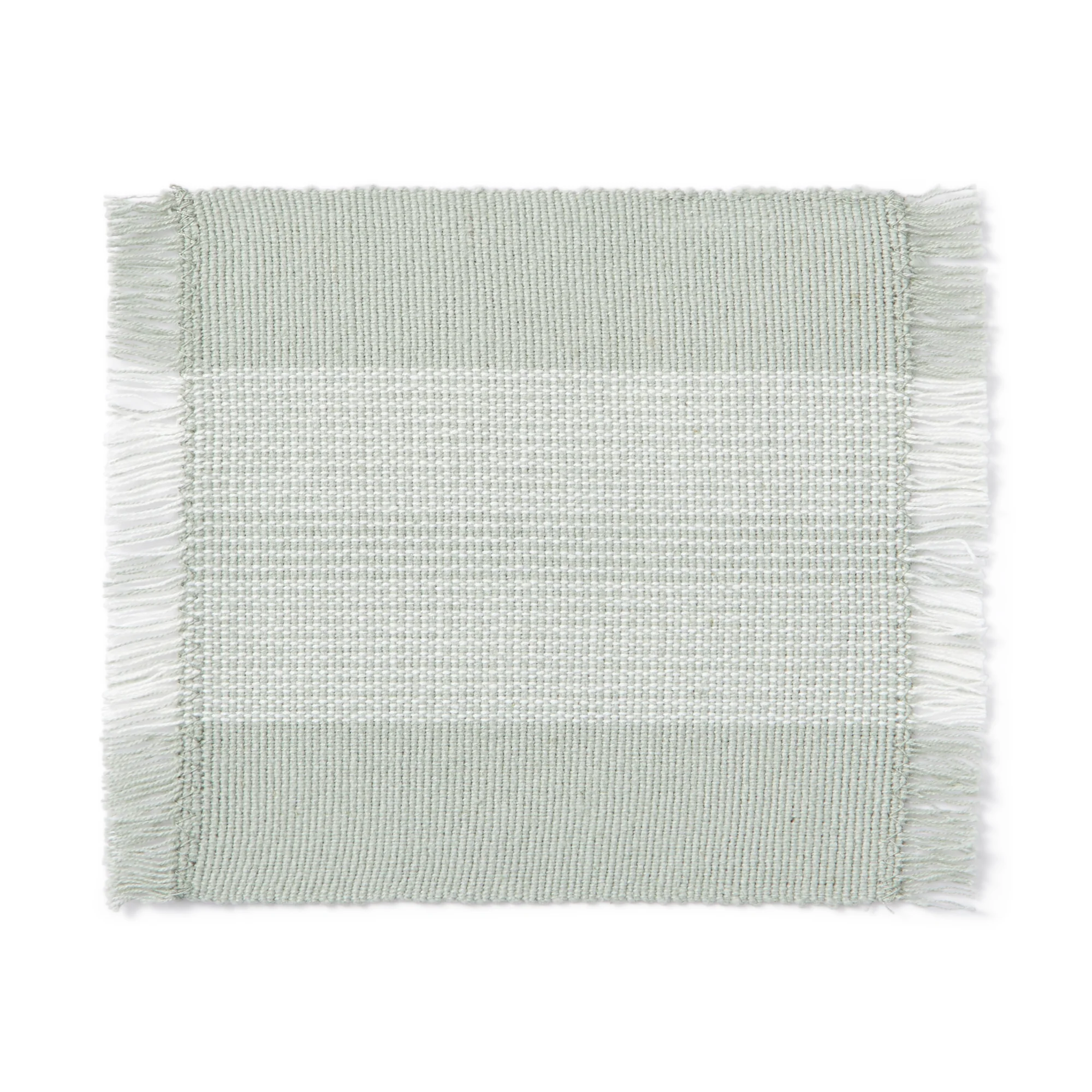 Indian Cotton Rib Coaster - Light Green