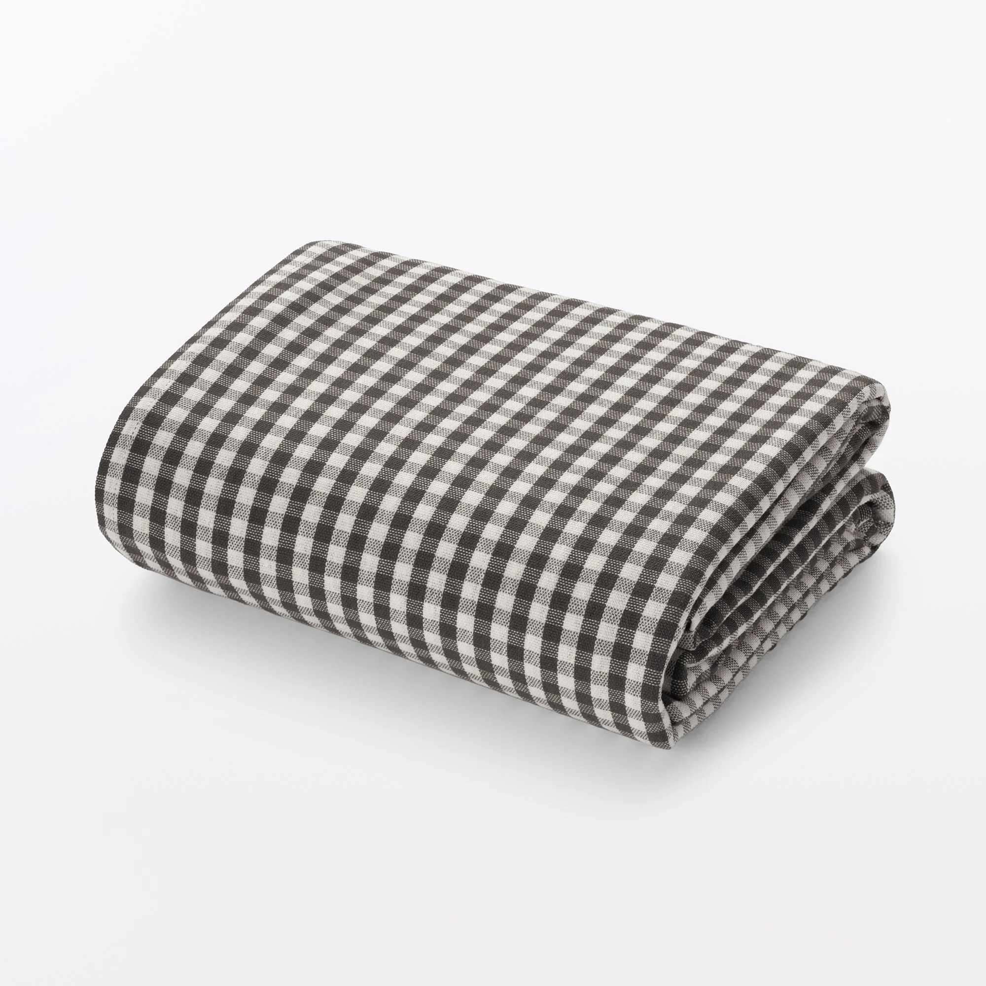 Indian Cotton Tablecloth - Off-white x Charcoal Grey - Image 2